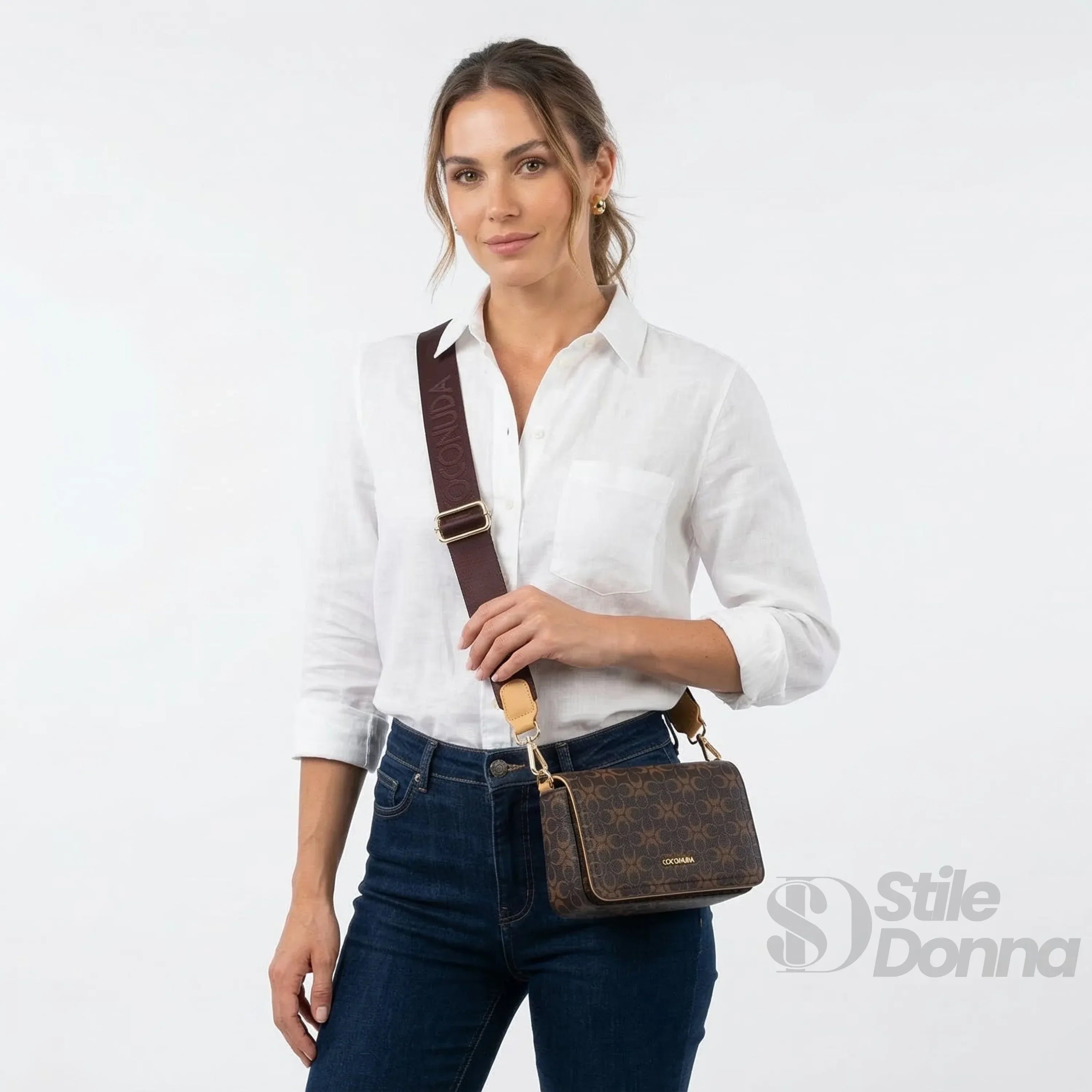 MS 9723 Borsa A Tracolla In Pelle Marrone