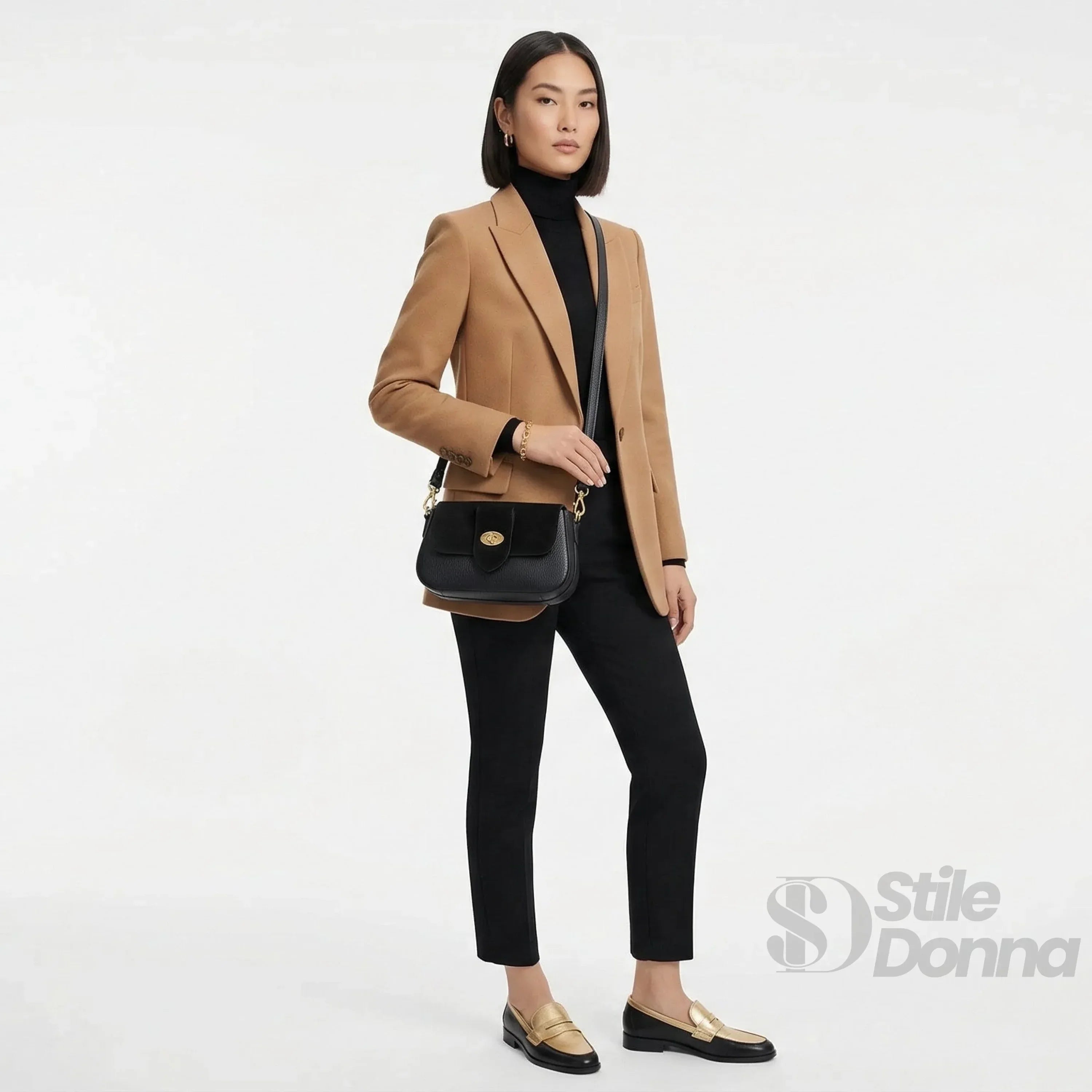 Borsa Bella Nova Crossbody in Vera Pelle e Camoscio