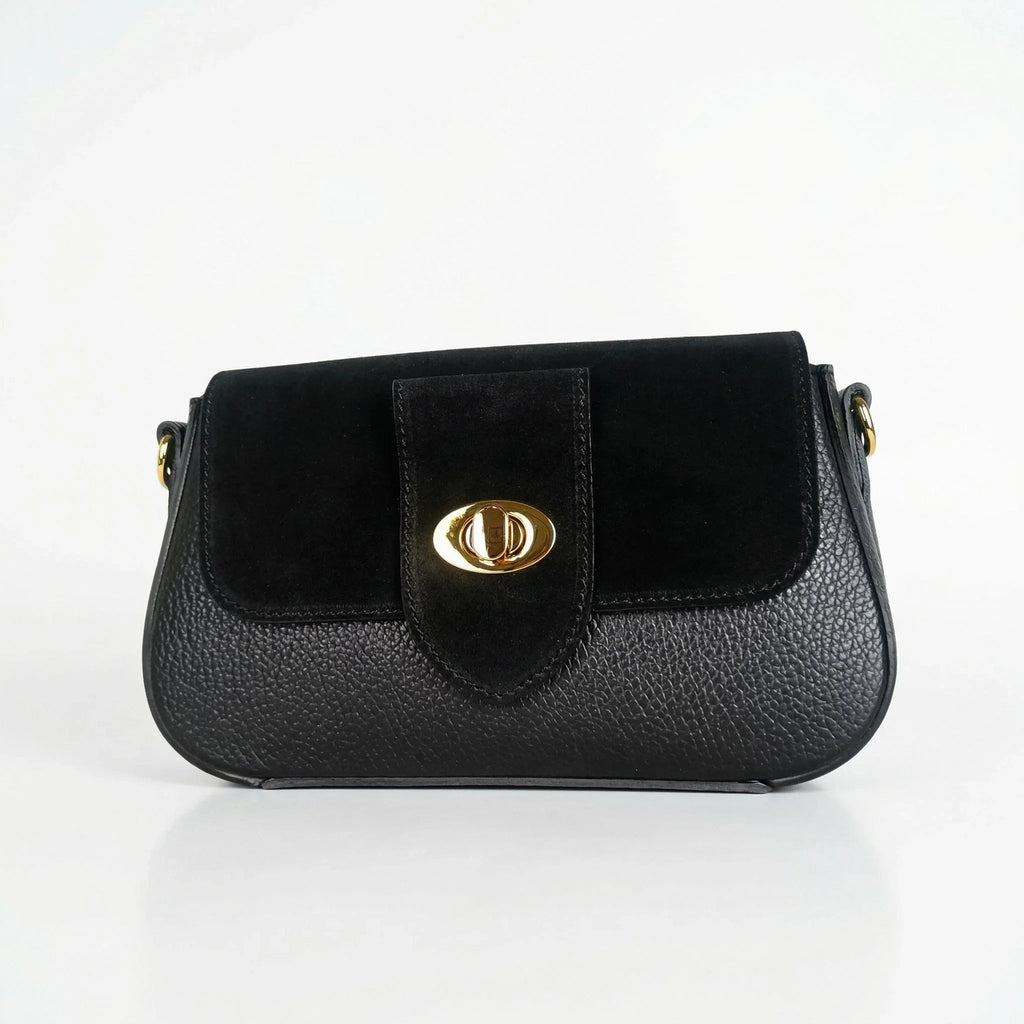 Borsa Bella Nova Crossbody in Vera Pelle e Camoscio