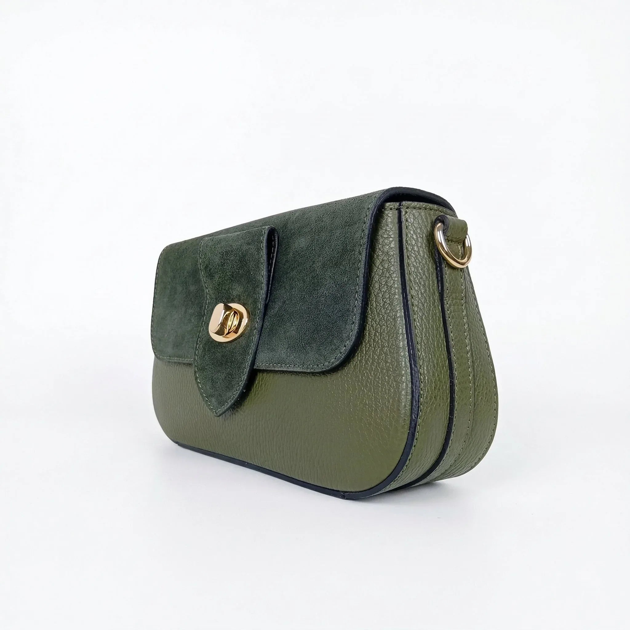 Borsa Bella Nova Crossbody in Vera Pelle e Camoscio