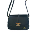 Borsa Charro in pelle nera con chiusura a logo