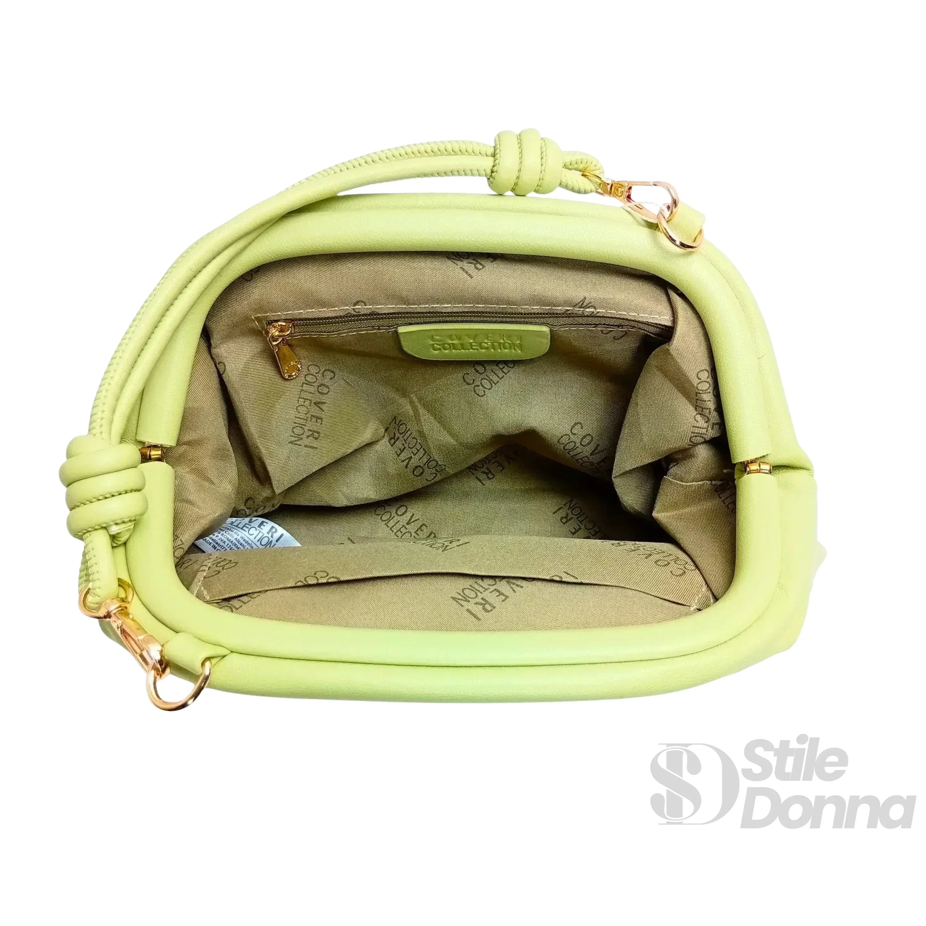 Borsa Clutch Enrico Coveri Verde Lime in Morbida