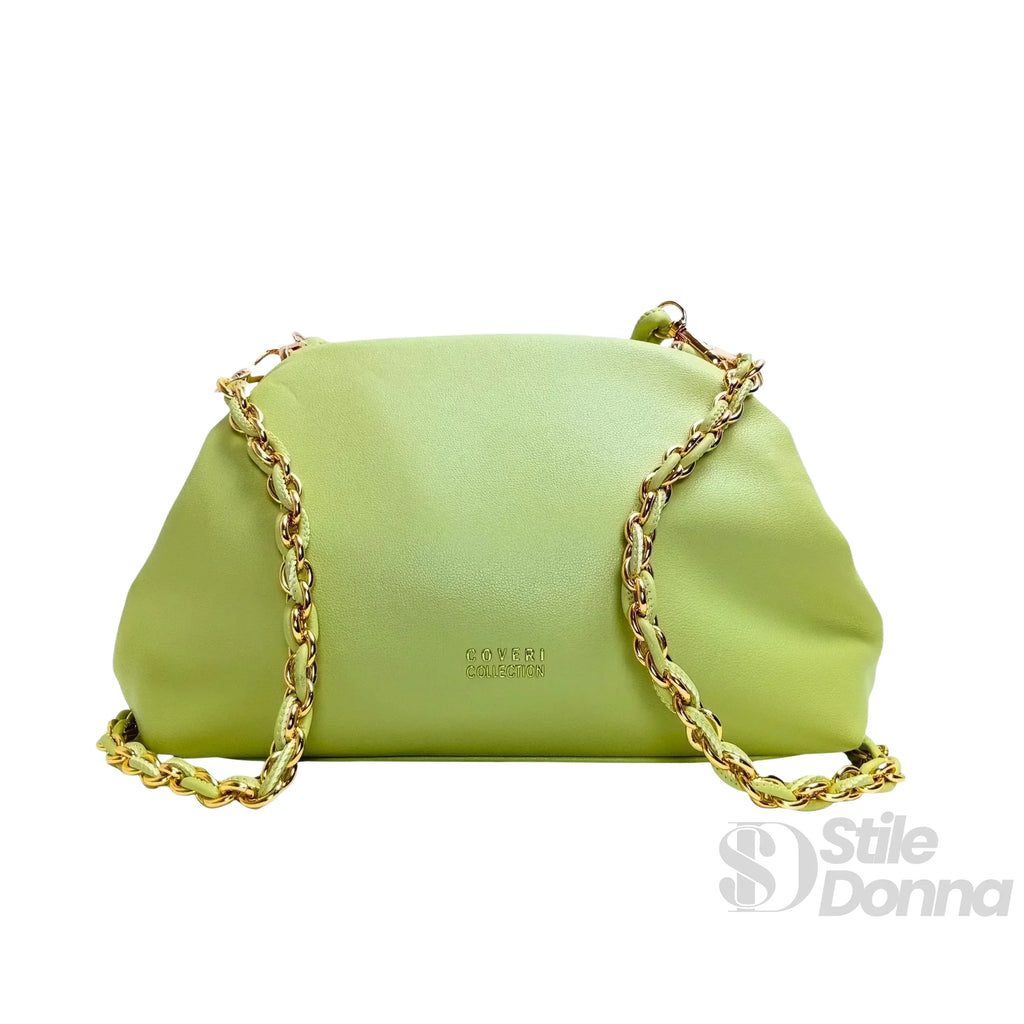 Borsa Clutch Enrico Coveri Verde Lime in Morbida