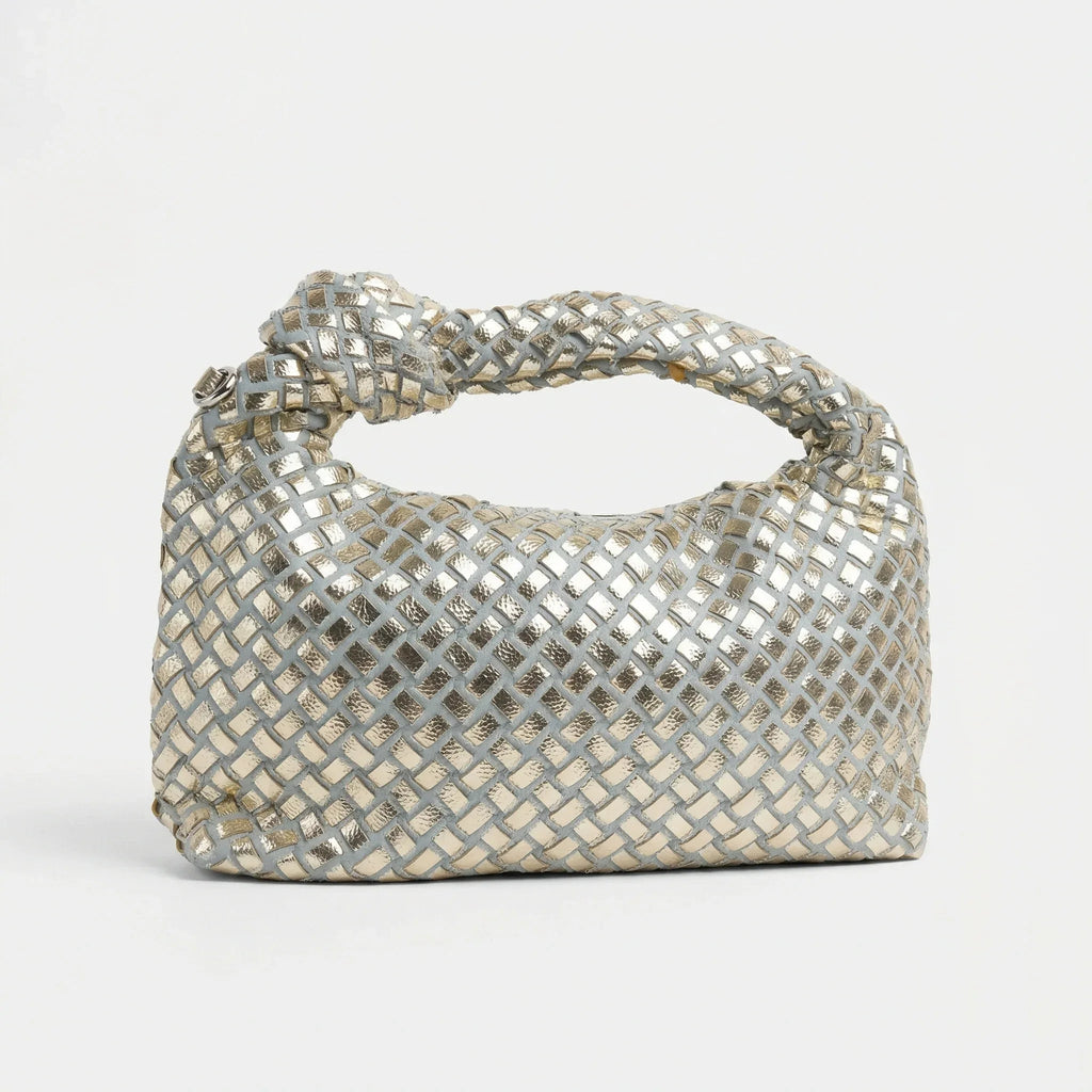 Borsa con manico a nodo intrecciata in argento