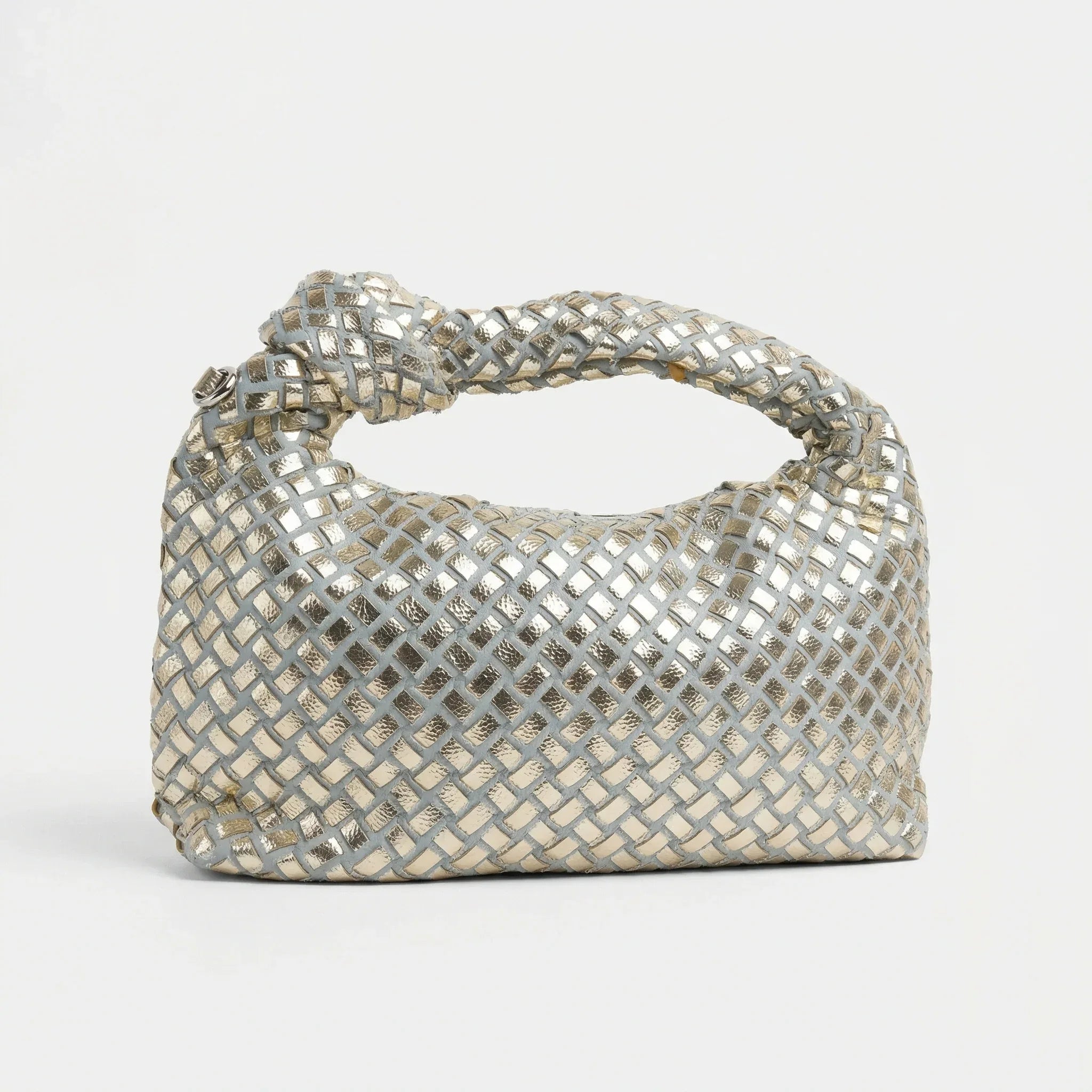 Borsa con manico a nodo intrecciata in argento