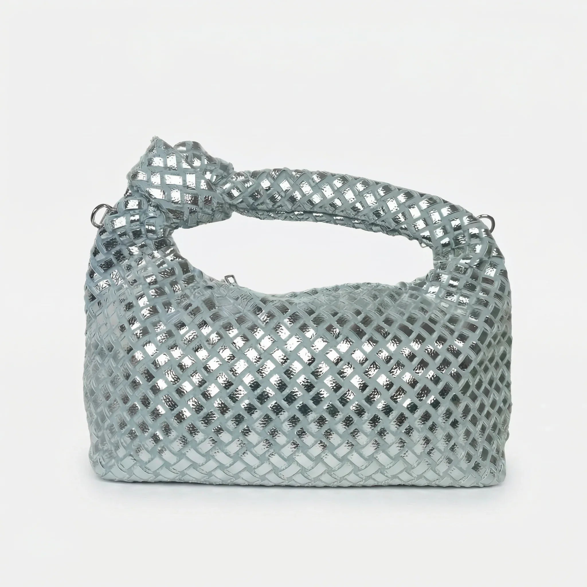 Borsa con manico a nodo intrecciata in argento