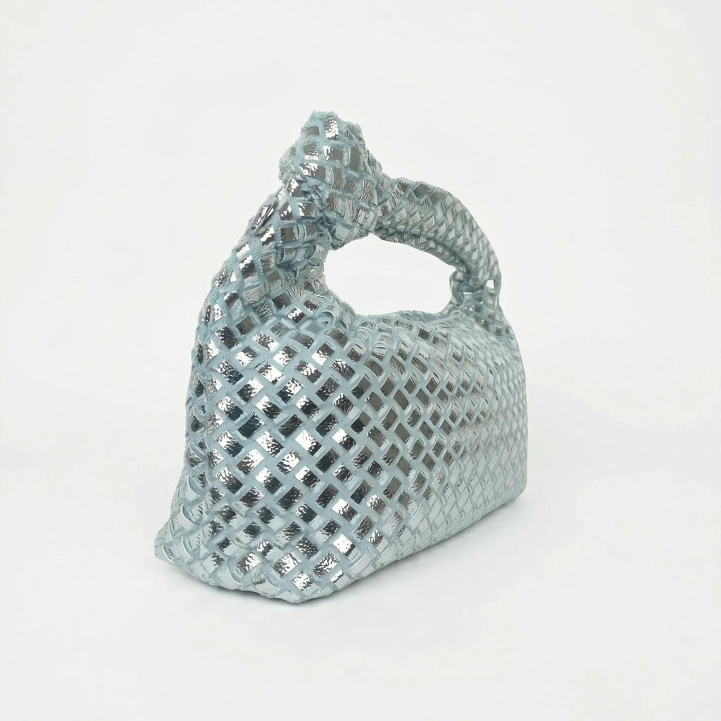 Borsa con manico a nodo intrecciata in argento