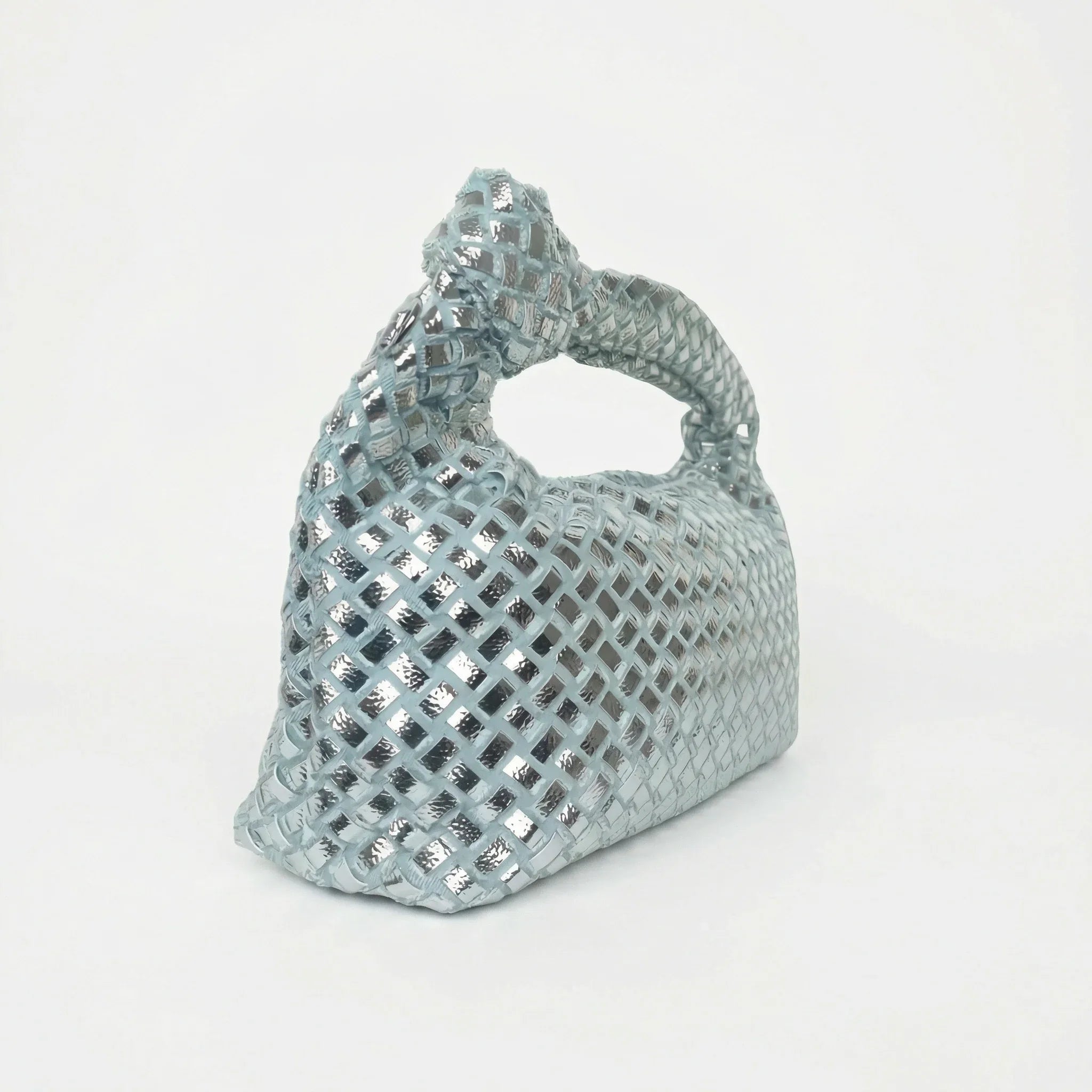 Borsa con manico a nodo intrecciata in argento