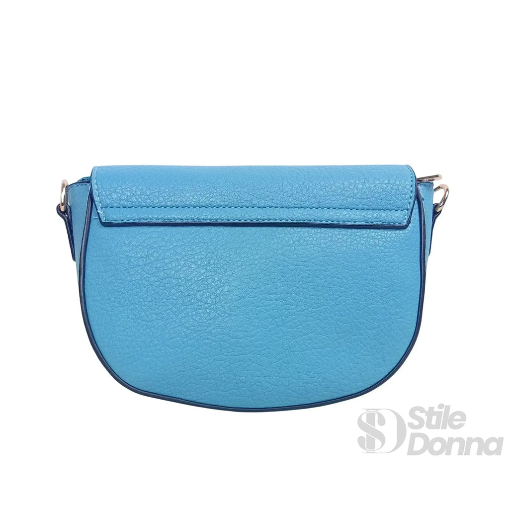 Borsa Crossbody in Pelle Azzurra con Chiusura Magnetica