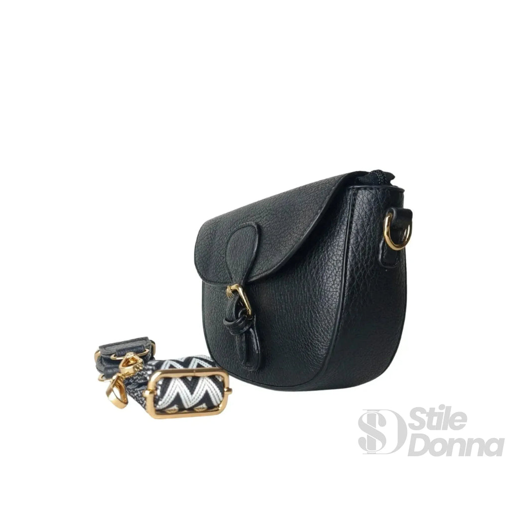 Borsa Crossbody in Pelle Azzurra con Chiusura Magnetica