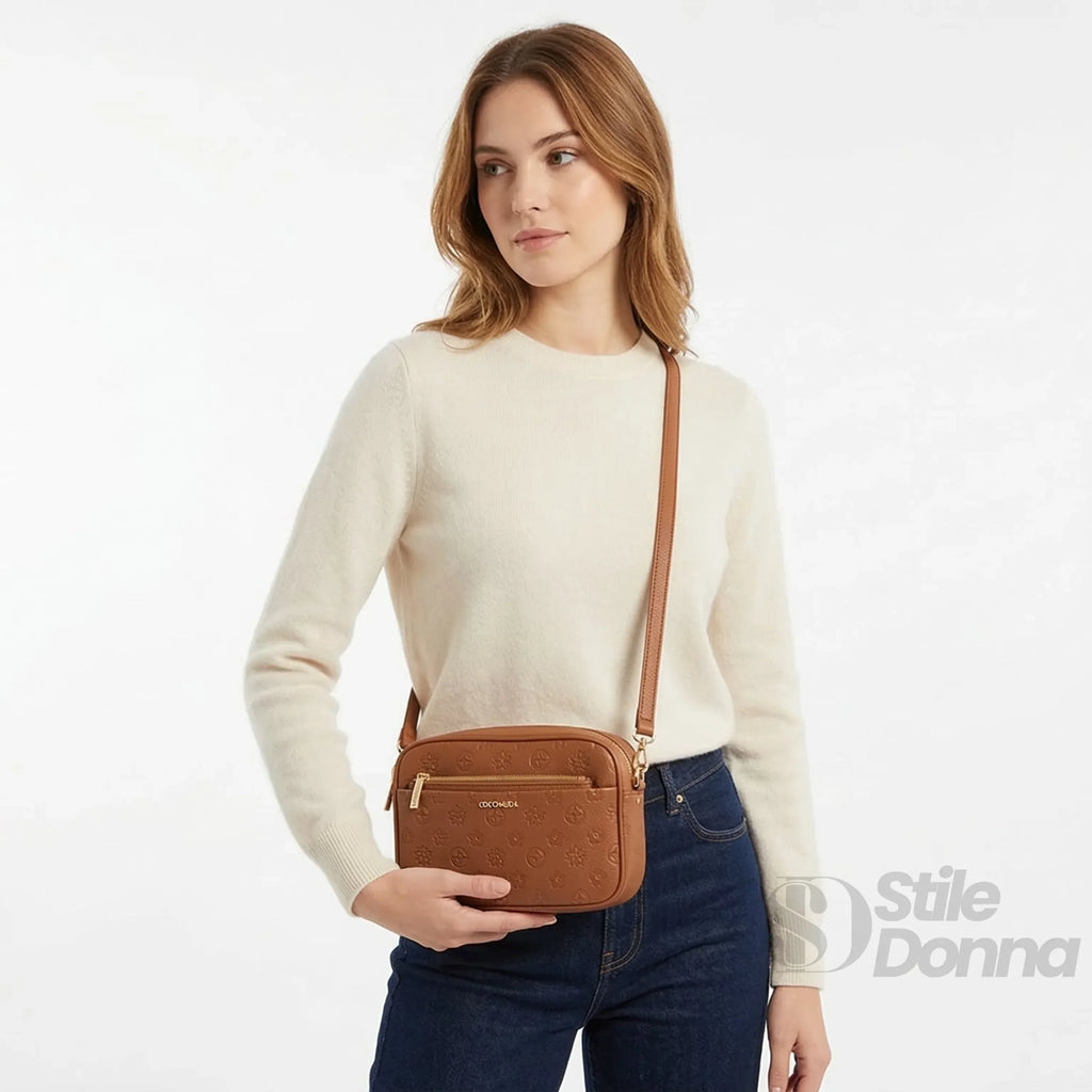 Borsa Crossbody in Pelle Marrone MS-3751