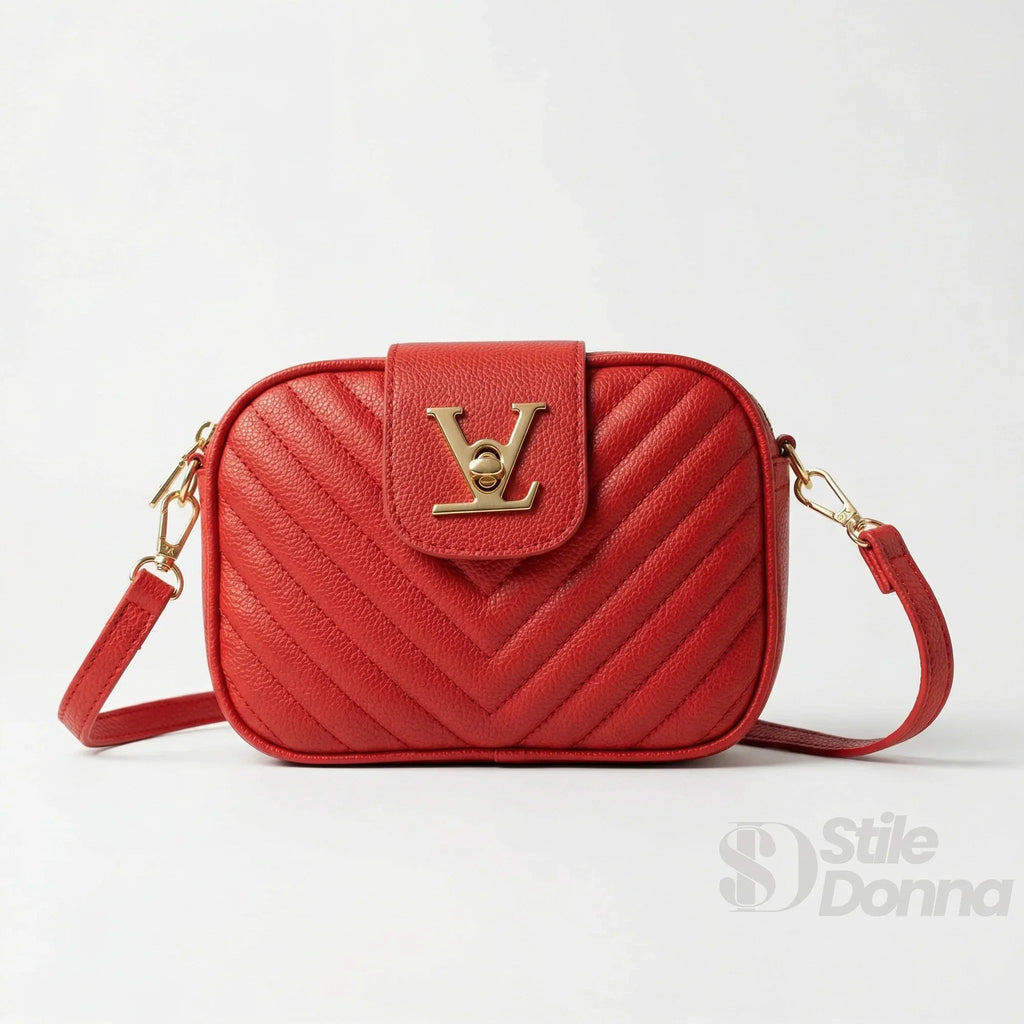 Borsa Crossbody in Pelle Trapuntata Rossa LV