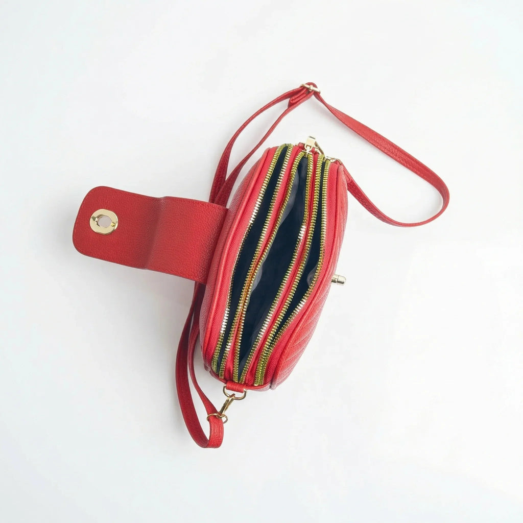 Borsa Crossbody in Pelle Trapuntata Rossa LV