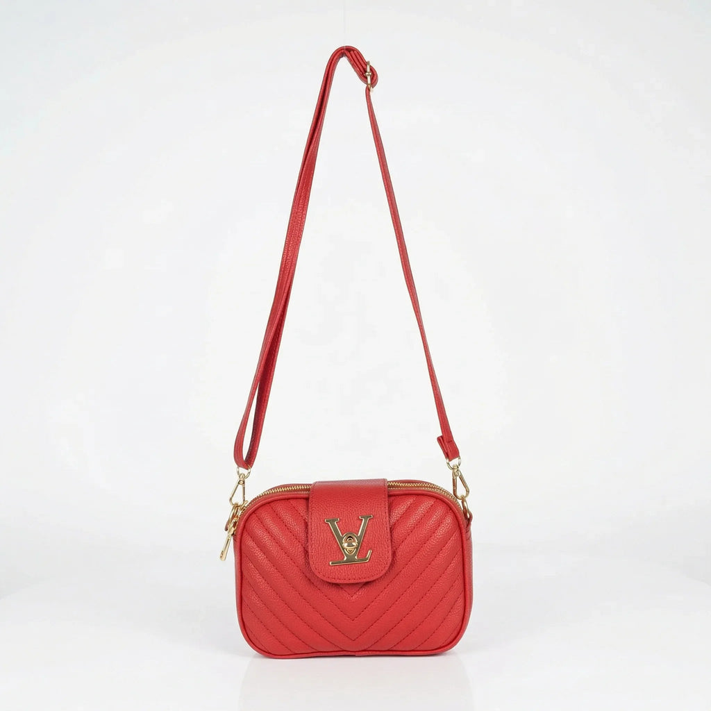 Borsa Crossbody in Pelle Trapuntata Rossa LV