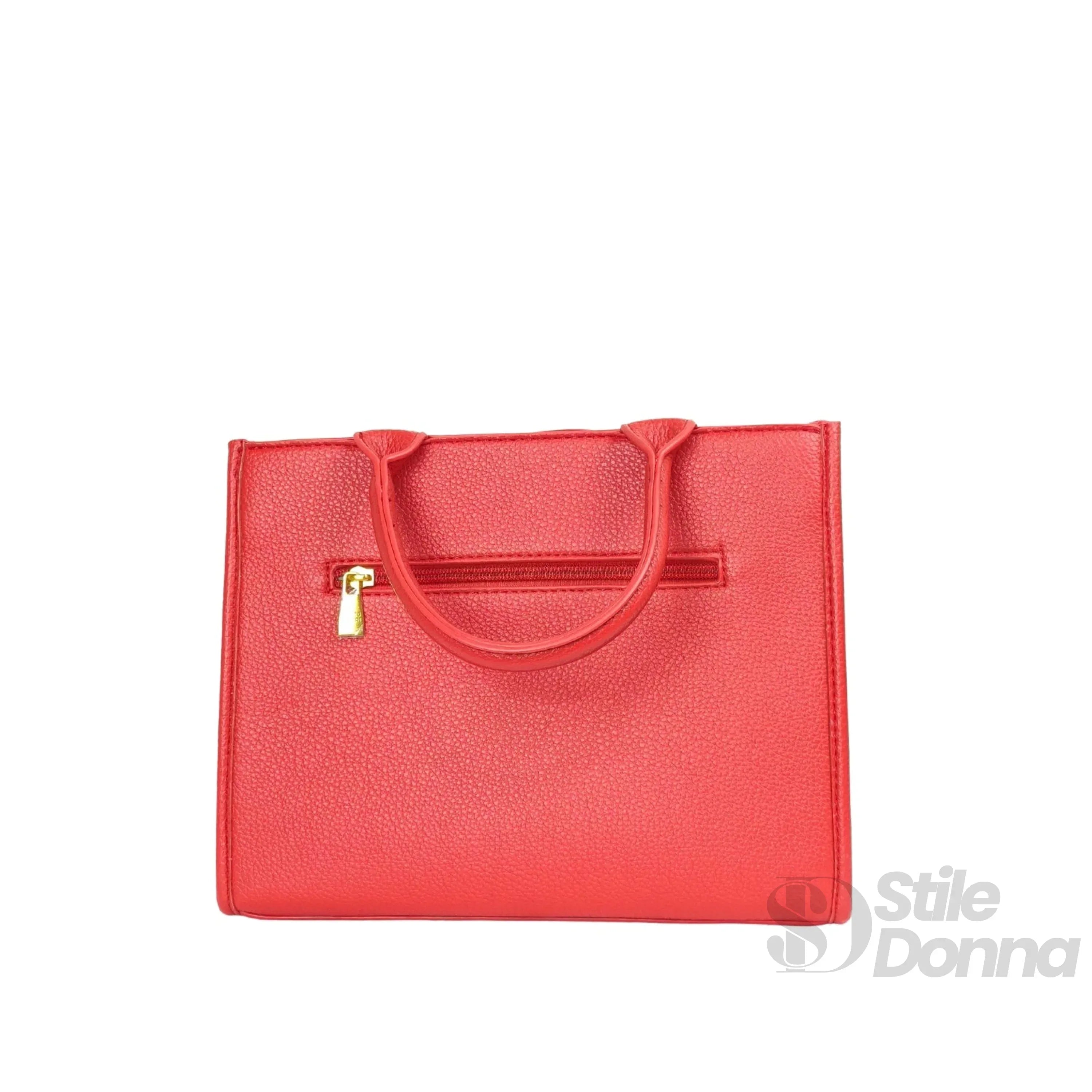 Borsa da Donna in Pelle Rossa con Ricamo Floreale