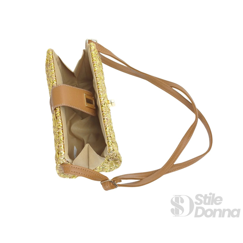 Borsa da Donna Intrecciata a Mano in Paglia