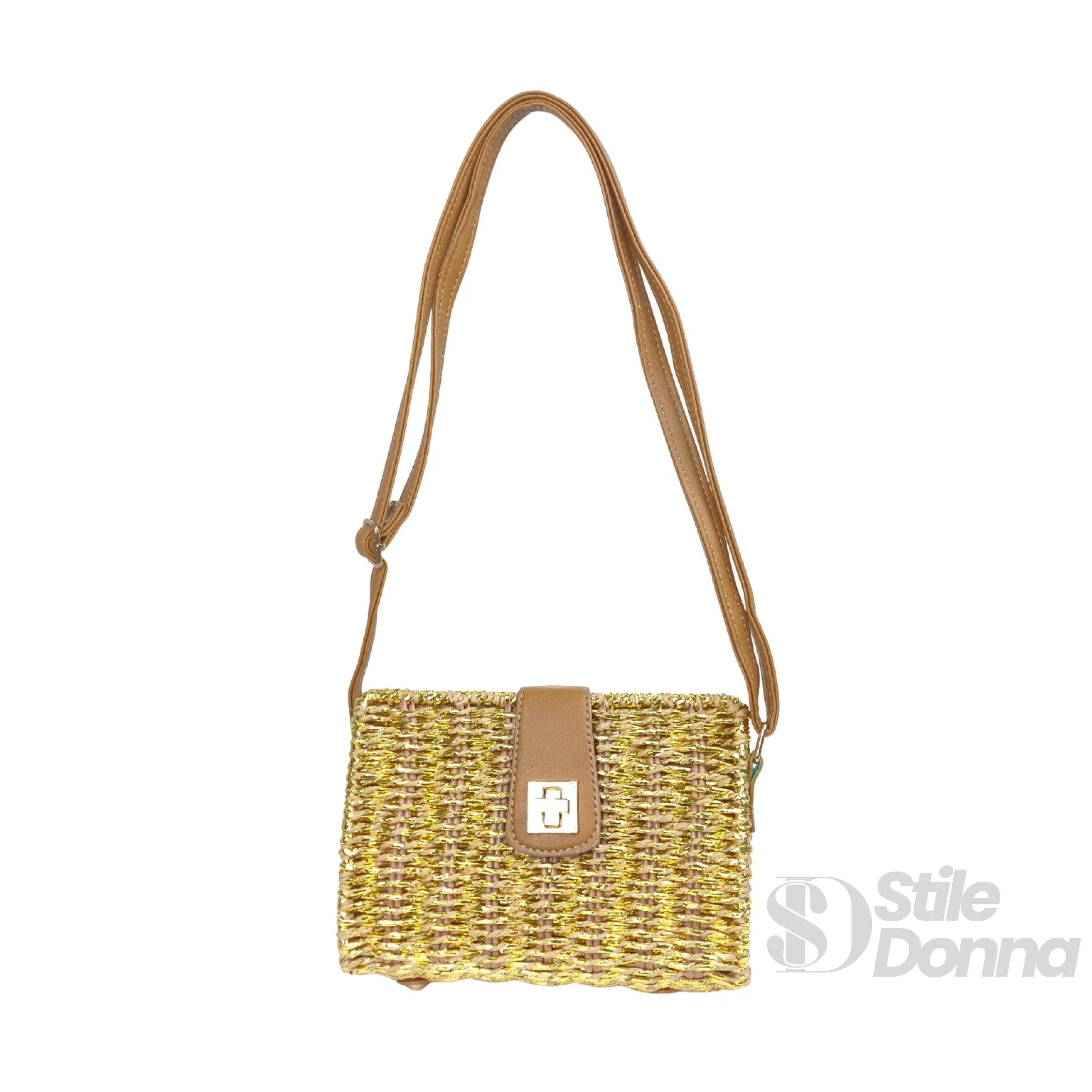 Borsa da Donna Intrecciata a Mano in Paglia