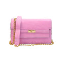 Borsa Donna In Similpelle Rosa Con Texture Coccodrillo Elegante E Versatile Per Ogni Occasione