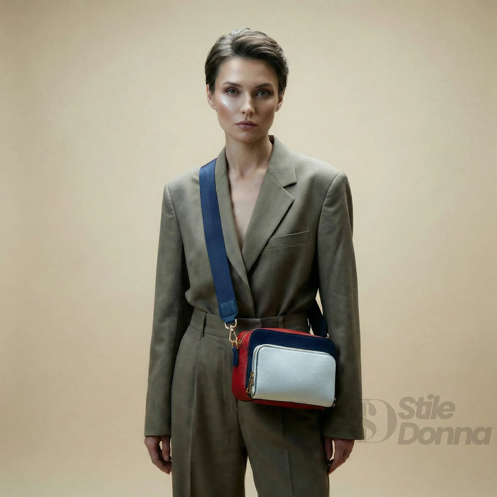 Borsa A Tracolla Donna Ecopelle Tricolore