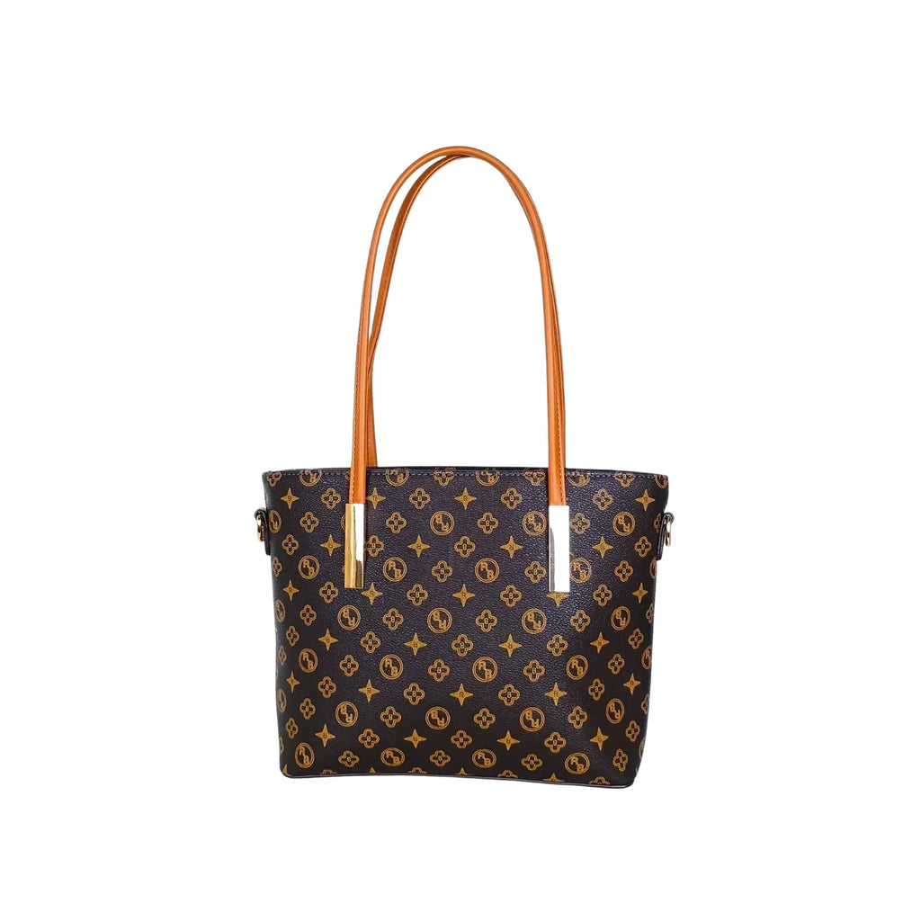 Borsa Tote Donna Con Tracolla Removibile In Pelle PU Chiusura Zip Interno Microfibra Antistrappo Manici Dorati