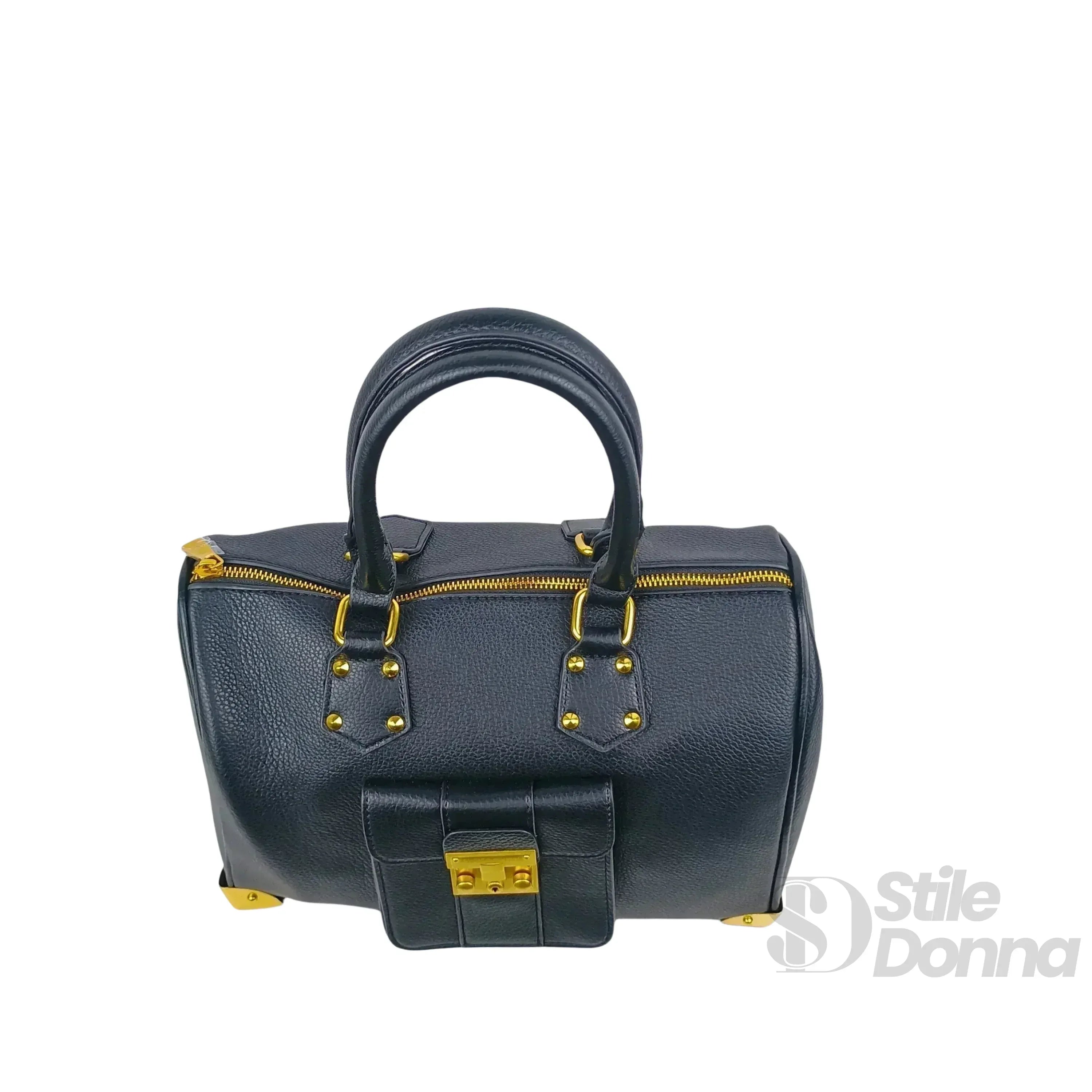Borsa Dottore Enrico Pelle Nera Con Tracolla Removibile