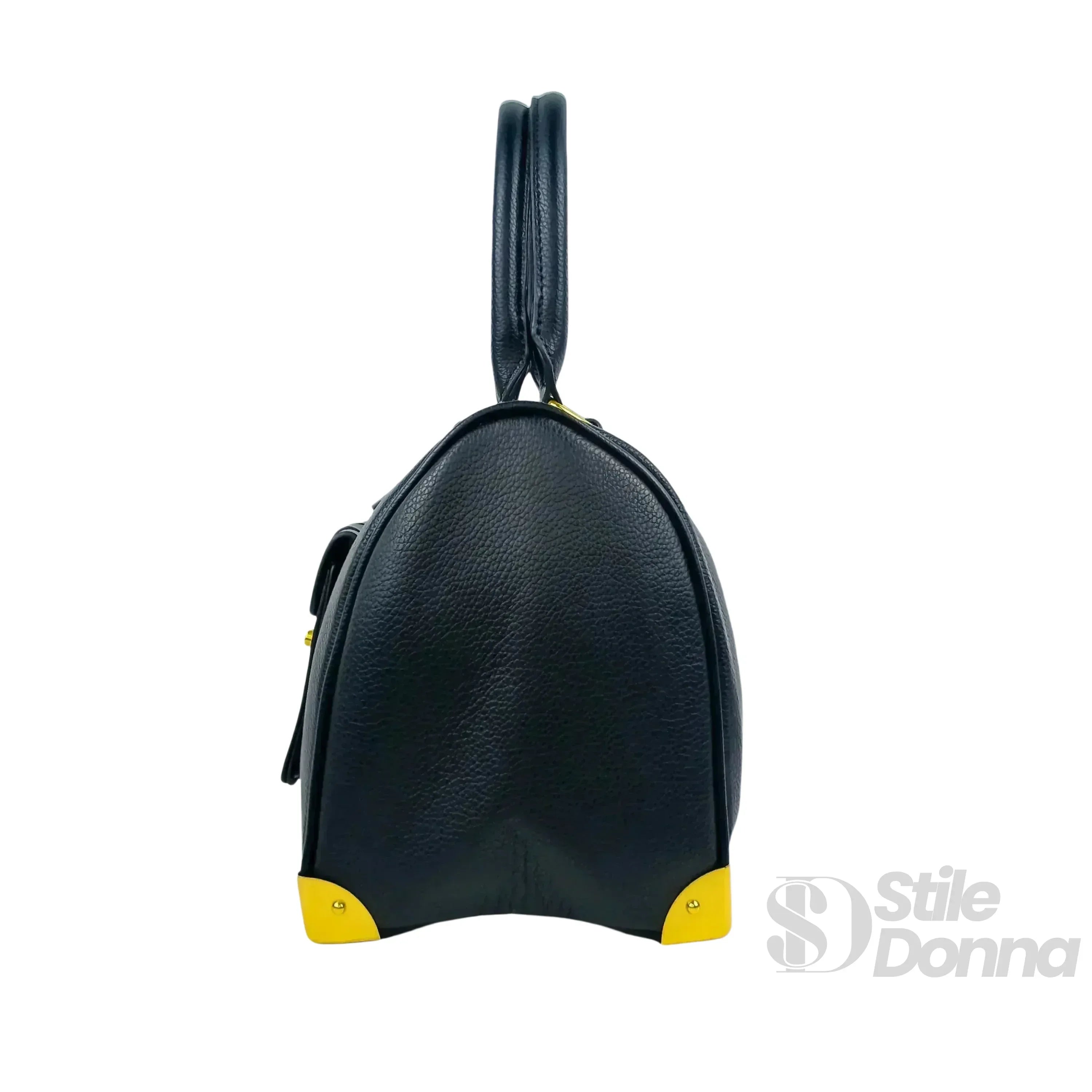 Borsa Dottore Enrico Pelle Nera Con Tracolla Removibile