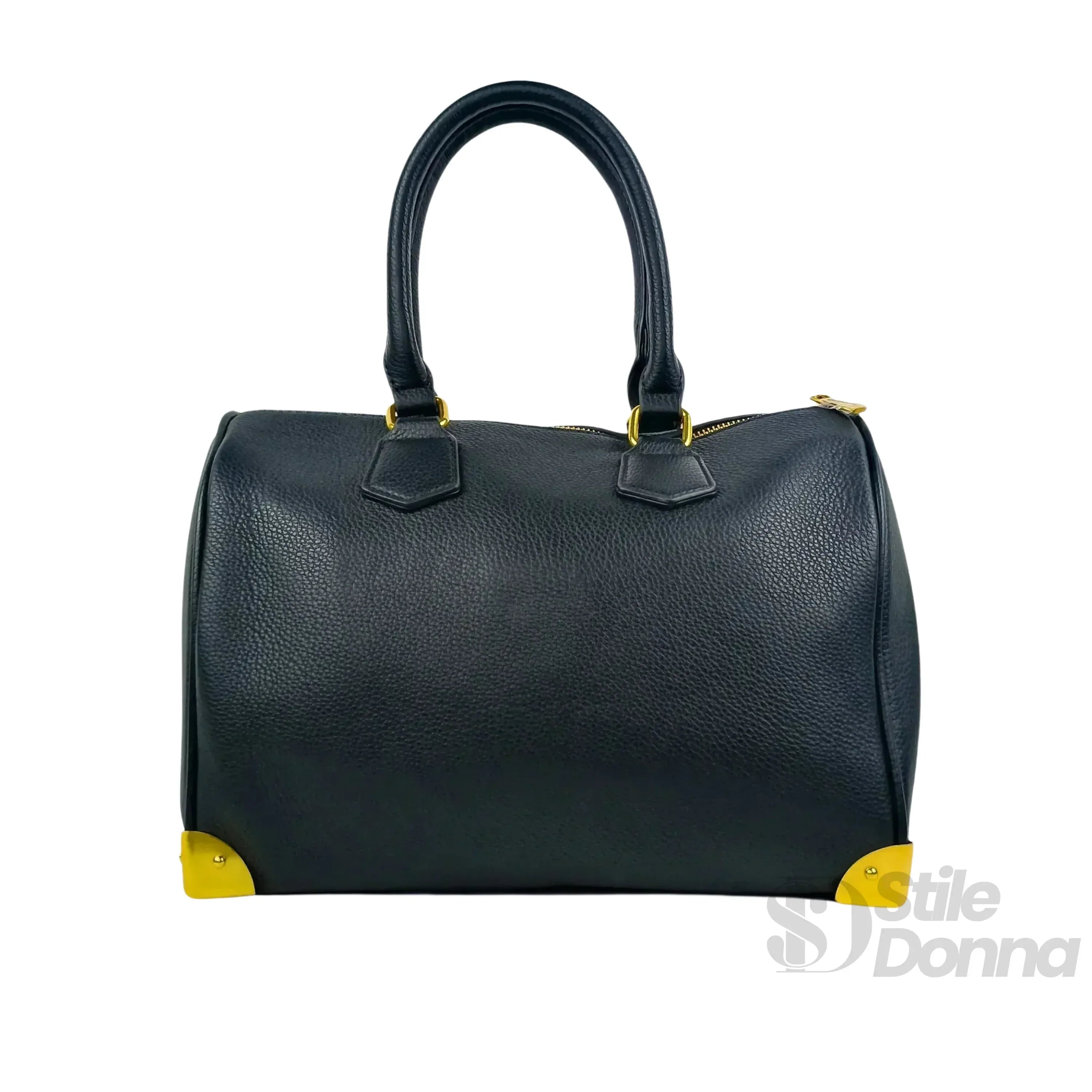 Borsa Dottore Enrico Pelle Nera Con Tracolla Removibile