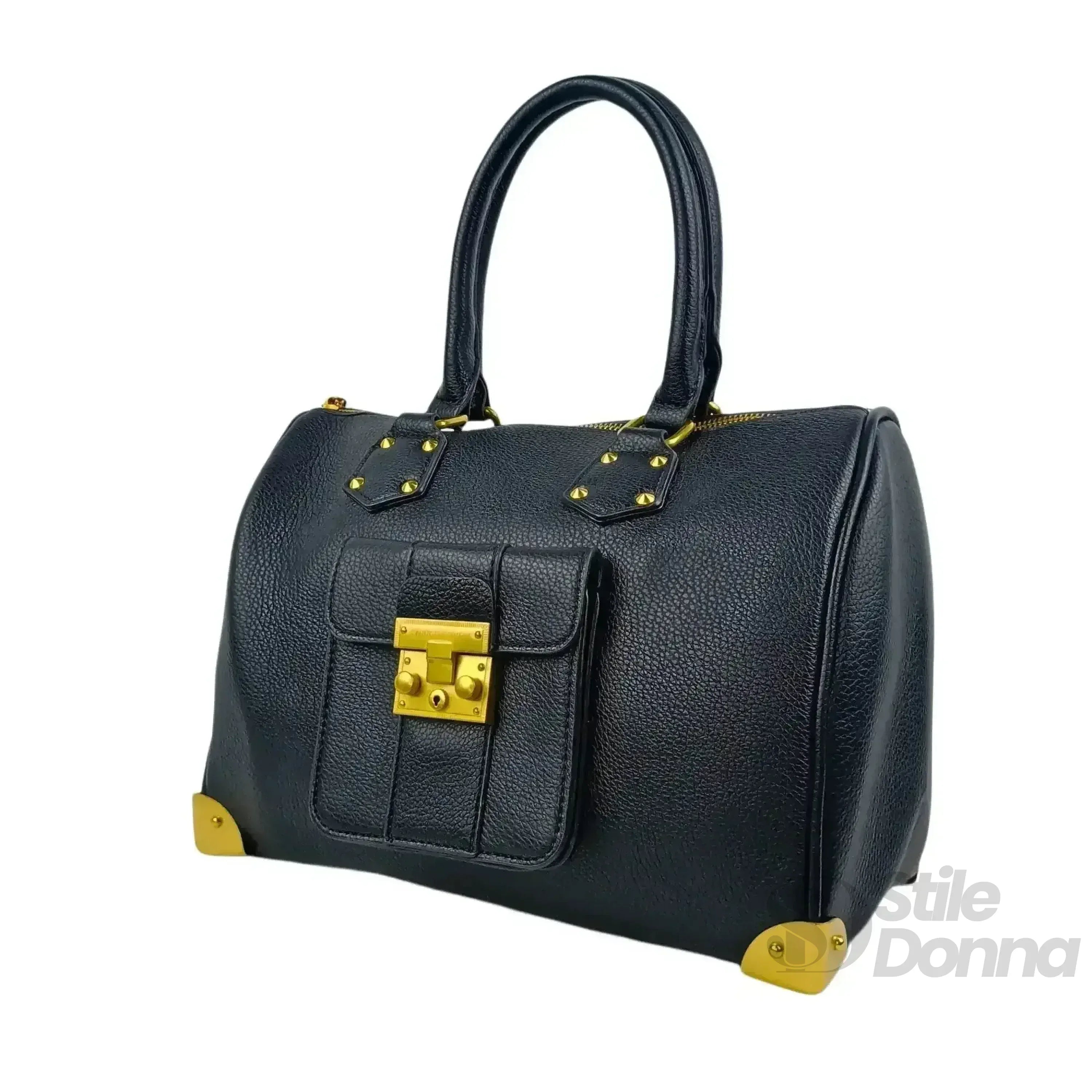 Borsa Dottore Enrico Pelle Nera Con Tracolla Removibile