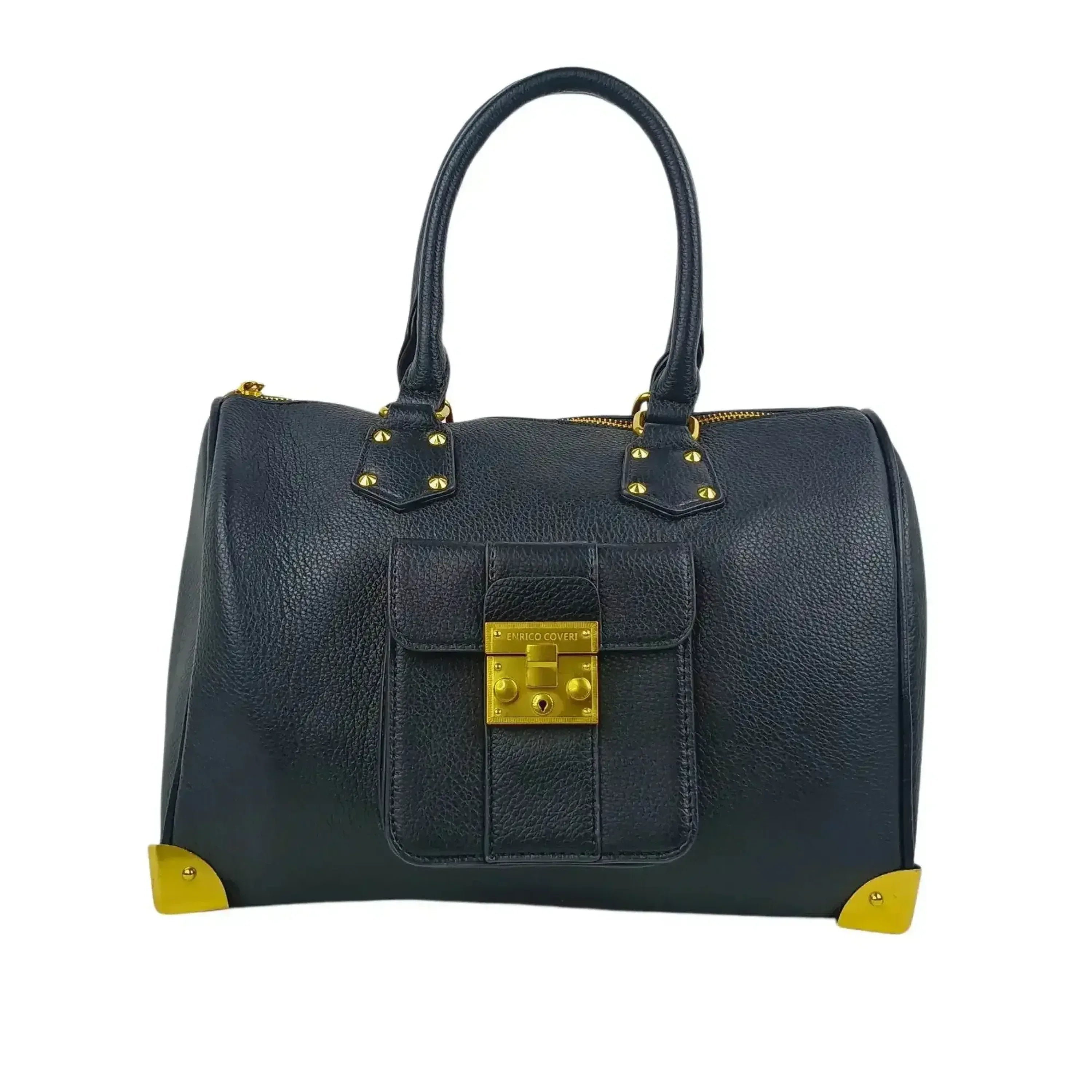 Borsa Dottore Enrico Pelle Nera Con Tracolla Removibile