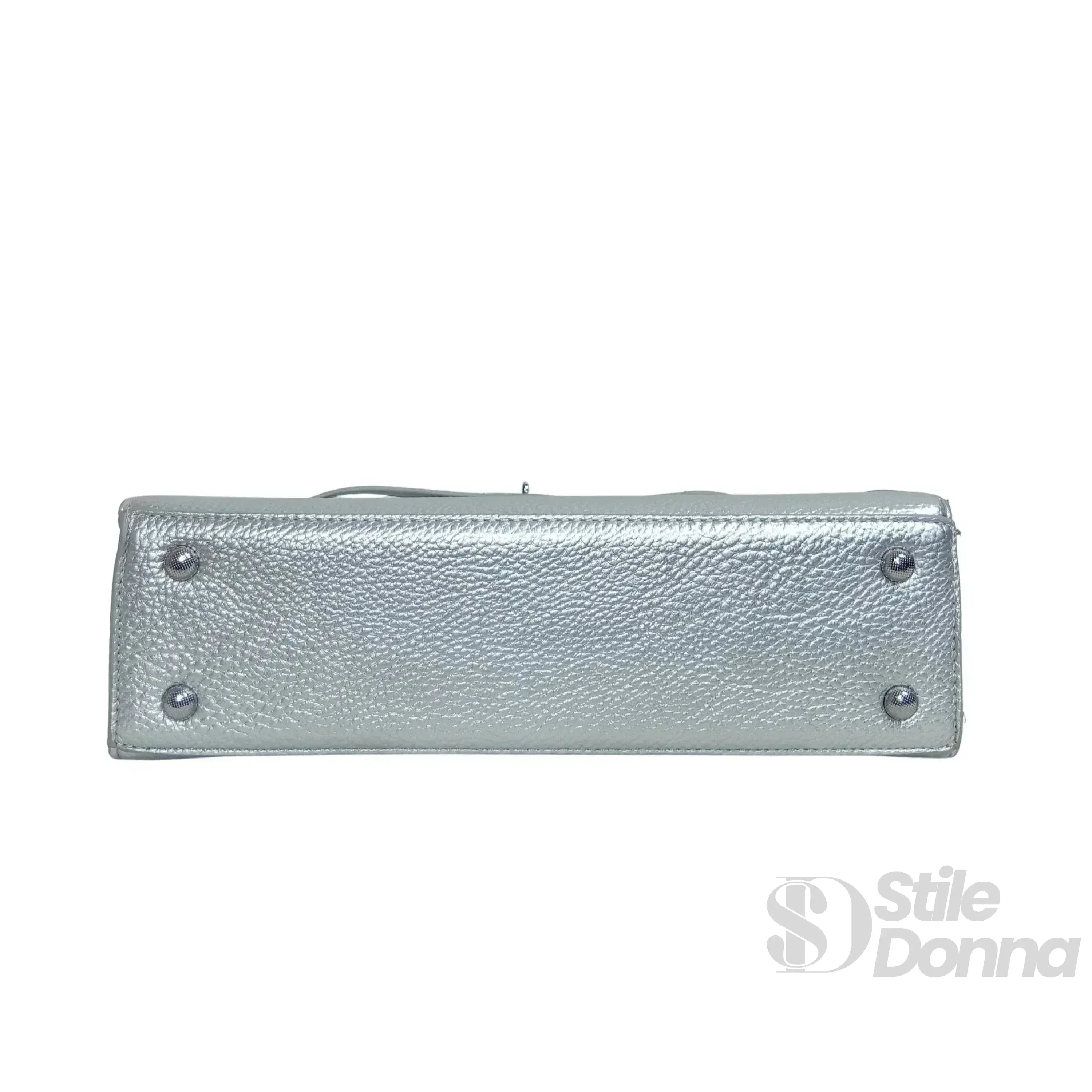 Borsa Gialla Con Dettagli In Metallo Argentato In Ecopelle Con Fodera In Microfibra