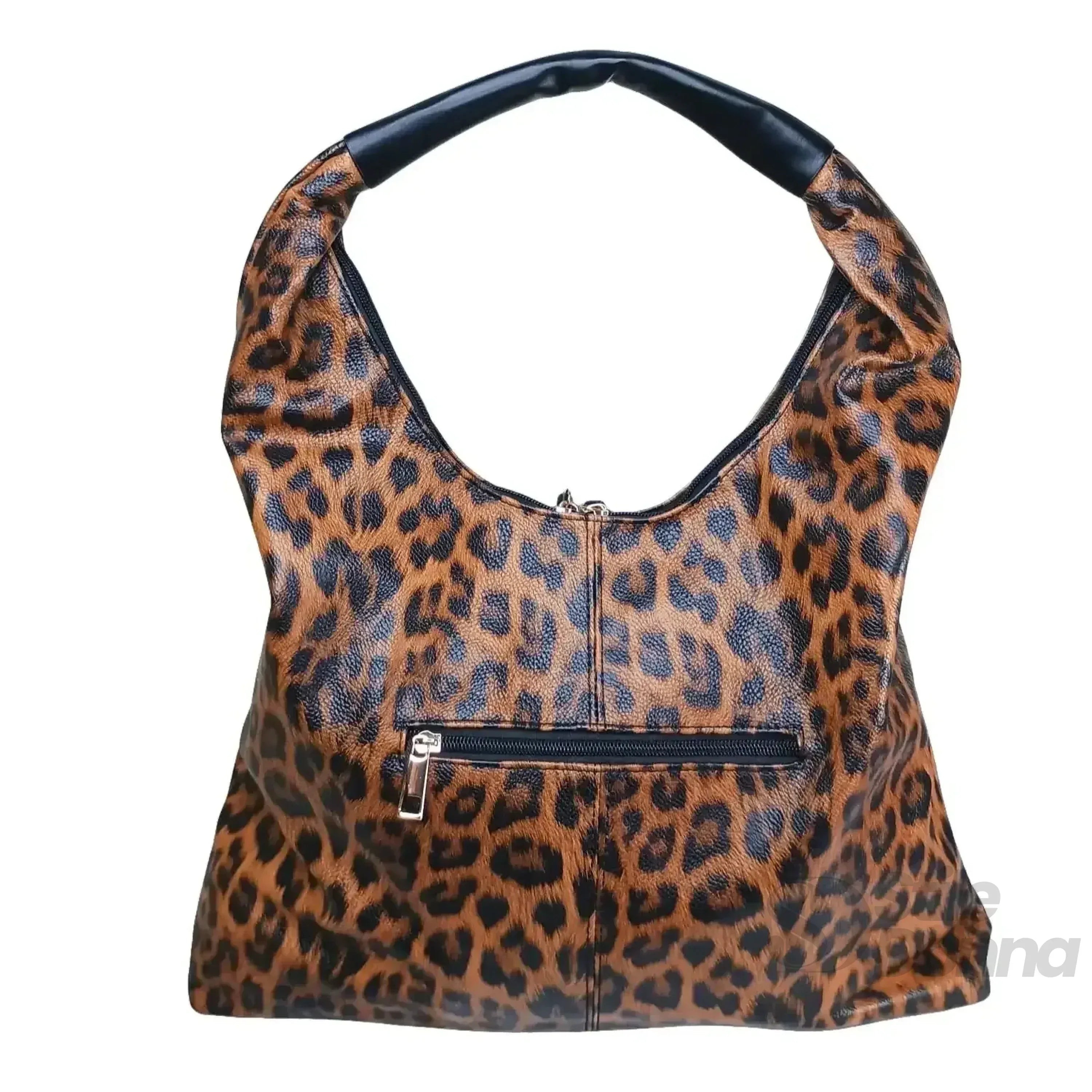 Borsa Hobo Distintiva Leopardata In Ecopelle Resistente Con Dettagli Dorati Interno Organizzato