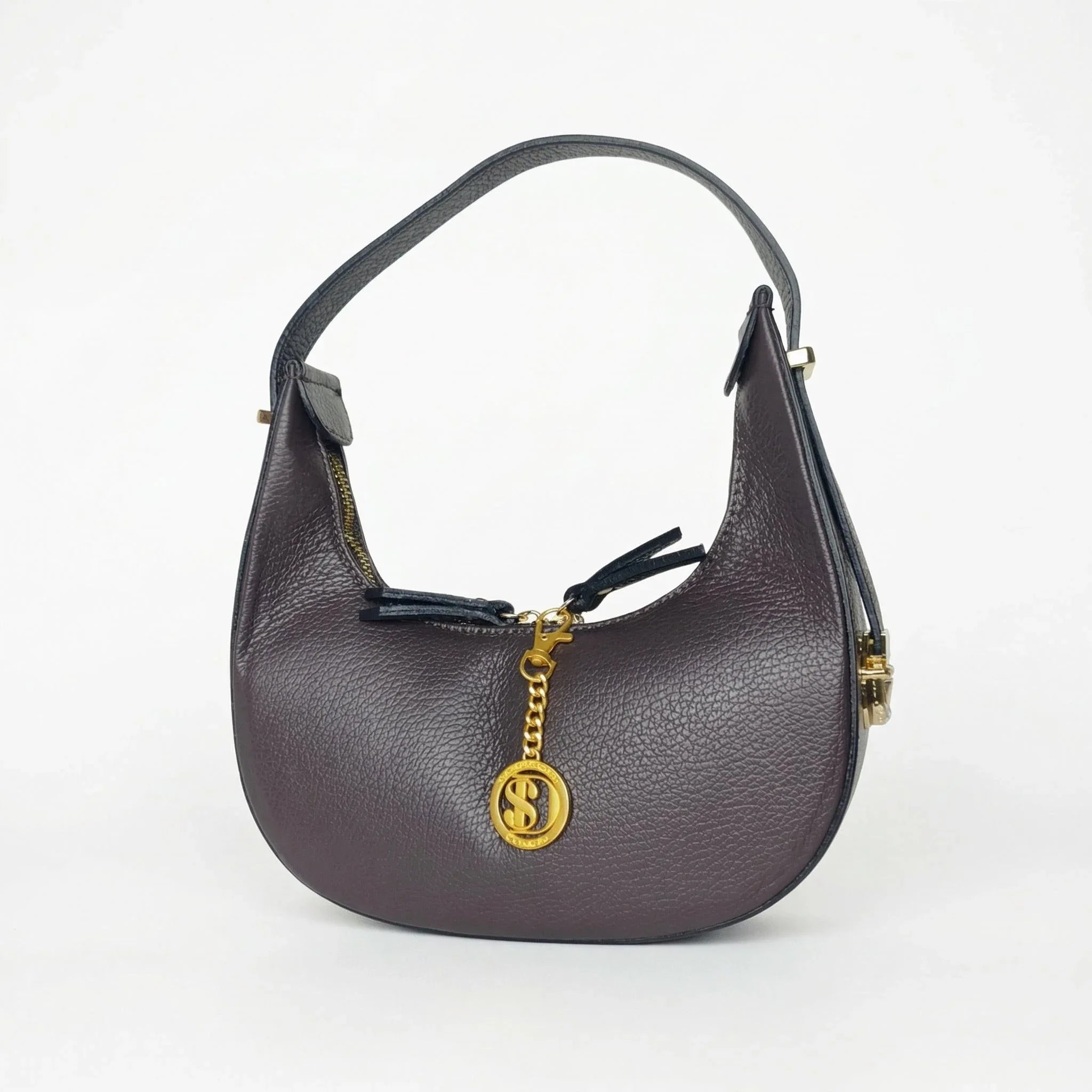 Elite Borsa Hobo Donna In Vera Pelle Con Fodera Tessuto Prodotta In Italia Modello Classico