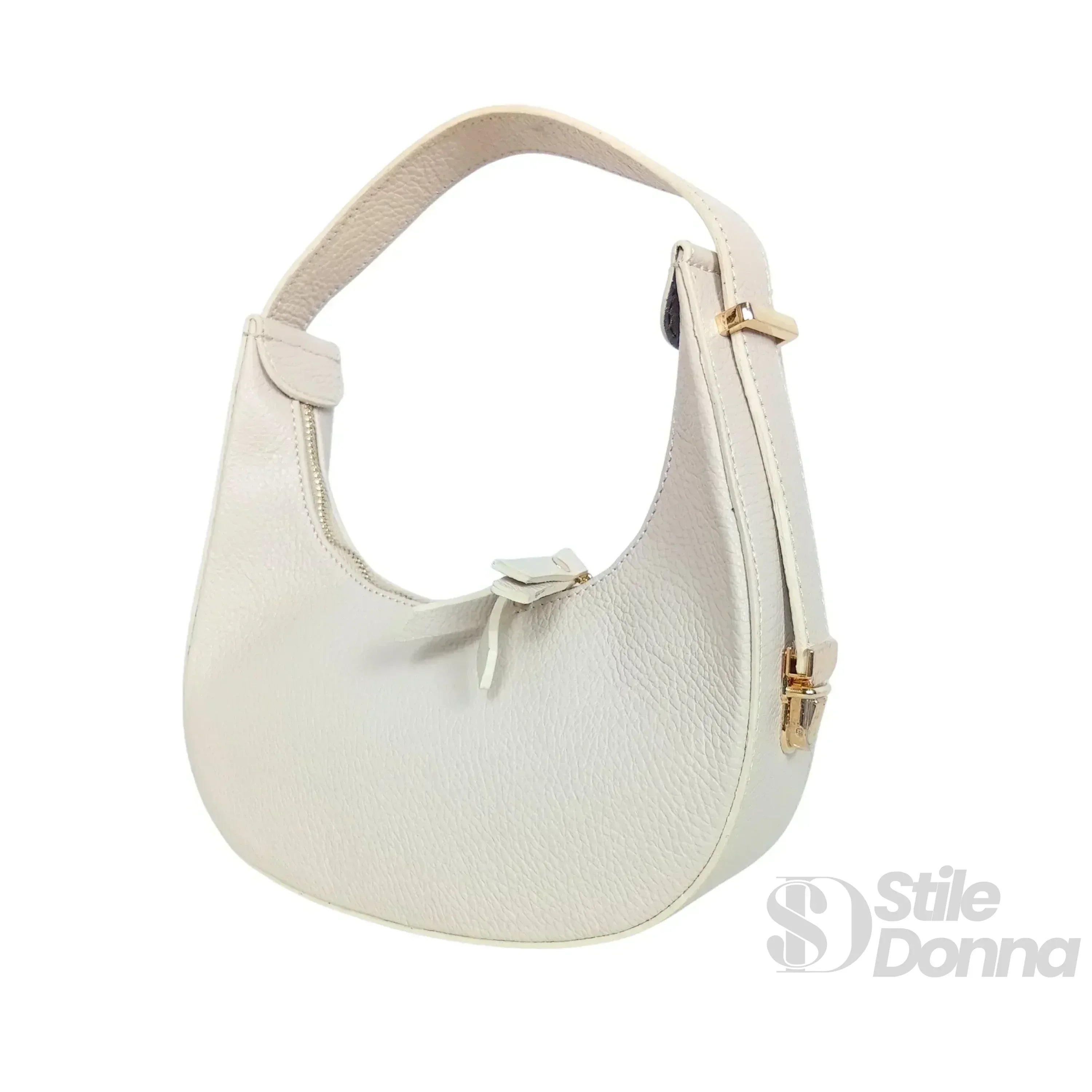 Elite Borsa Hobo Donna In Vera Pelle Con Fodera Tessuto Prodotta In Italia Modello Classico