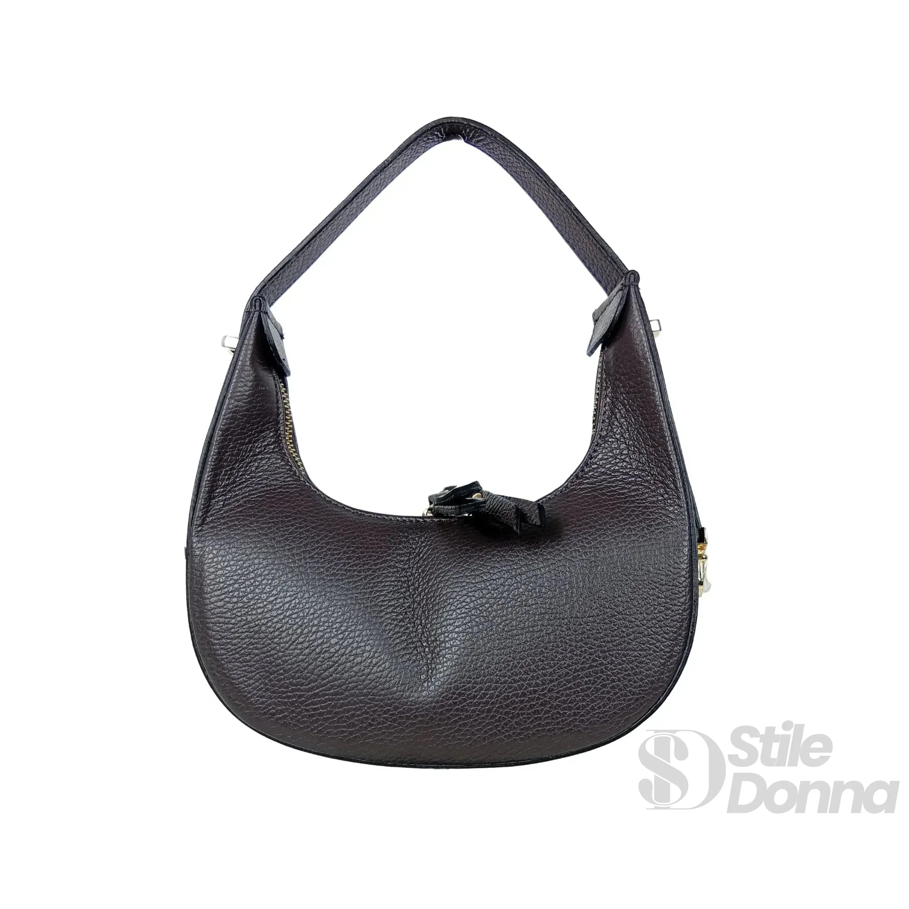 Elite Borsa Hobo Donna In Vera Pelle Con Fodera Tessuto Prodotta In Italia Modello Classico