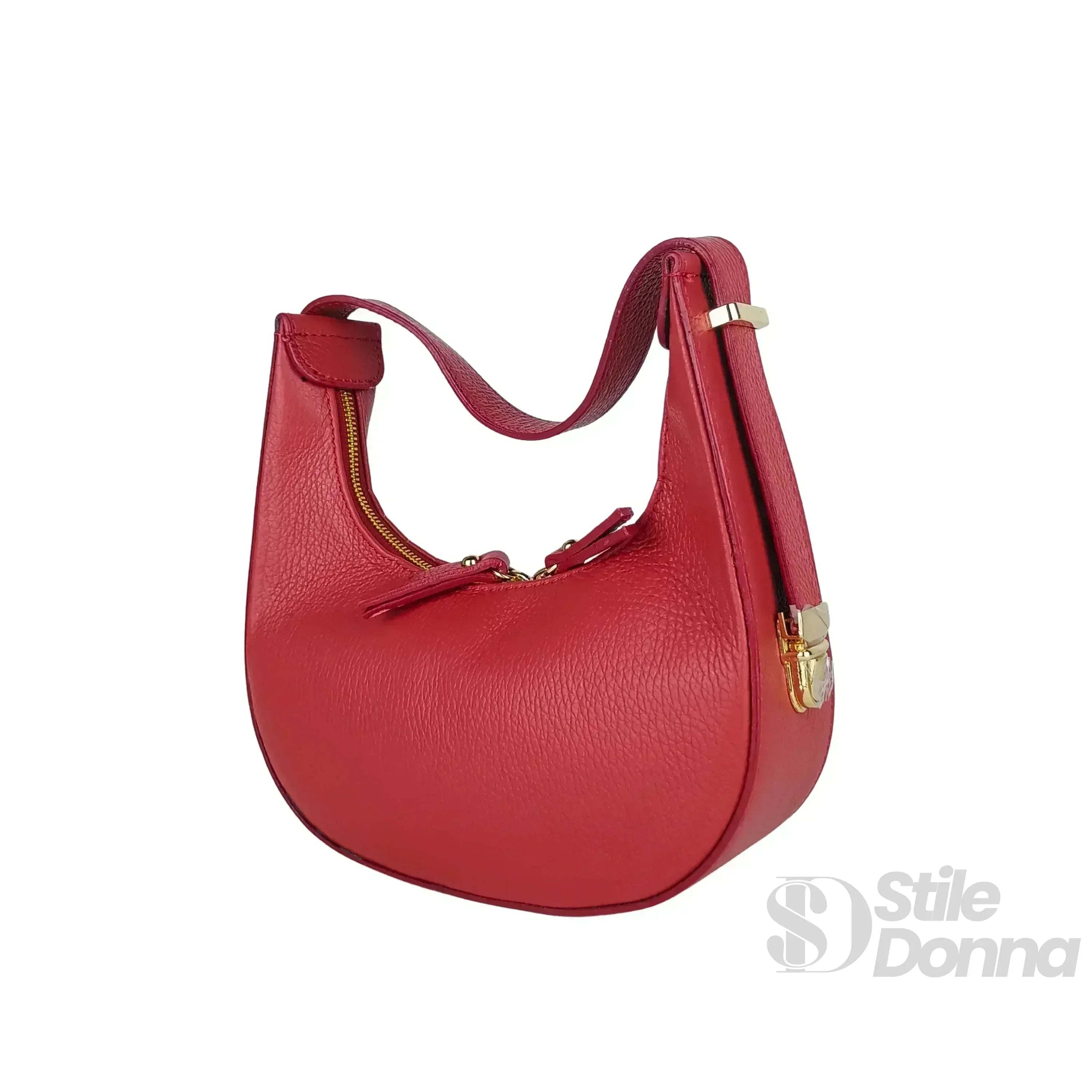 Elite Borsa Hobo Donna In Vera Pelle Con Fodera Tessuto Prodotta In Italia Modello Classico
