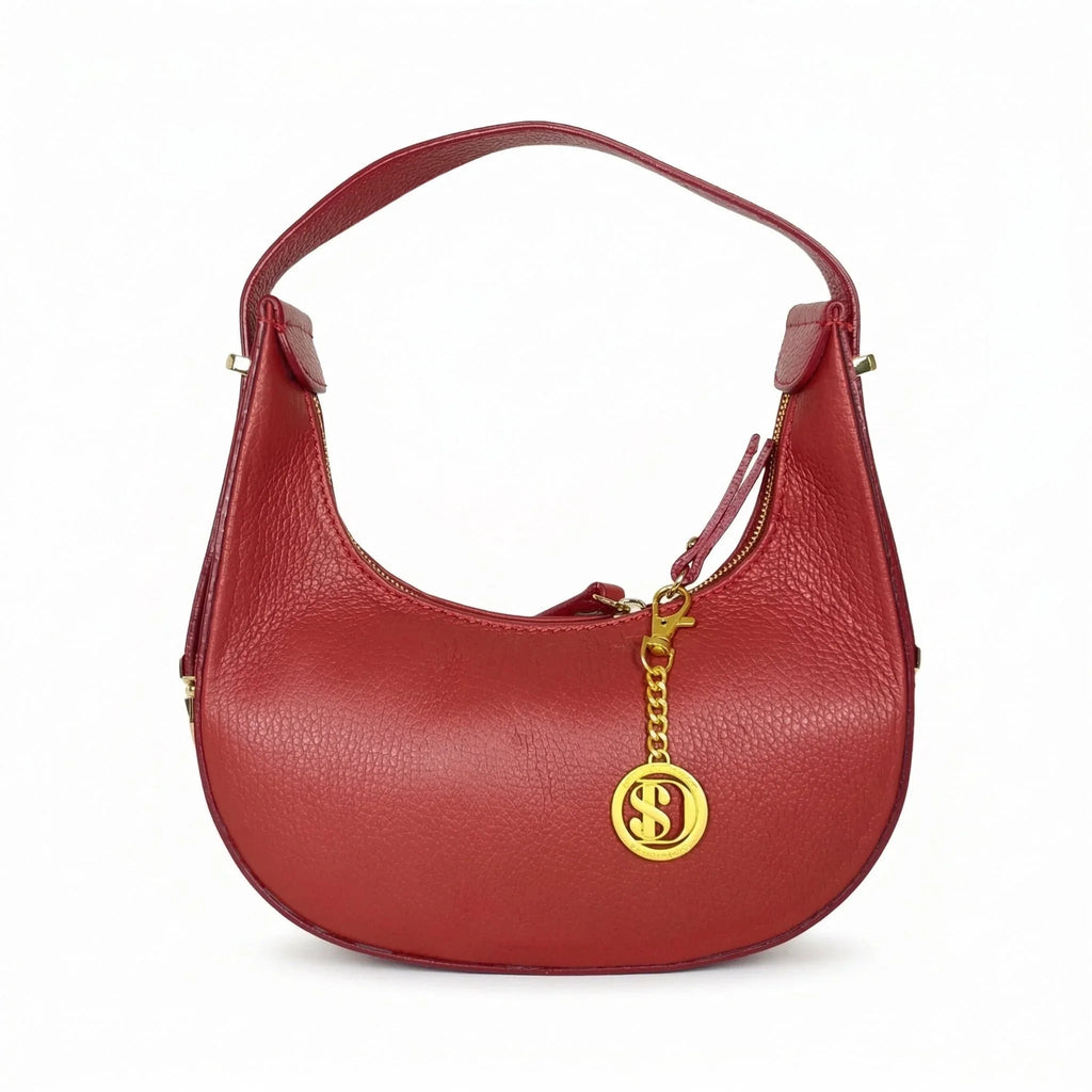 Elite Borsa Hobo Donna In Vera Pelle Con Fodera Tessuto Prodotta In Italia Modello Classico
