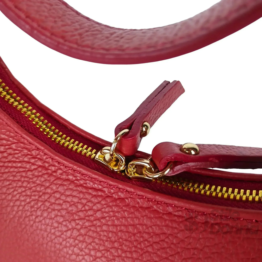 Elite Borsa Hobo Donna In Vera Pelle Con Fodera Tessuto Prodotta In Italia Modello Classico