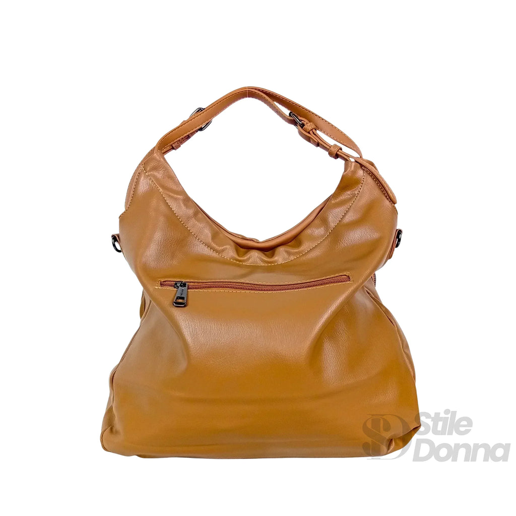 Valentini Borsa Hobo In Pelle PU Per Donna Con Finiture In Metallo Argentato E Interno In Microfibra Antistrappo