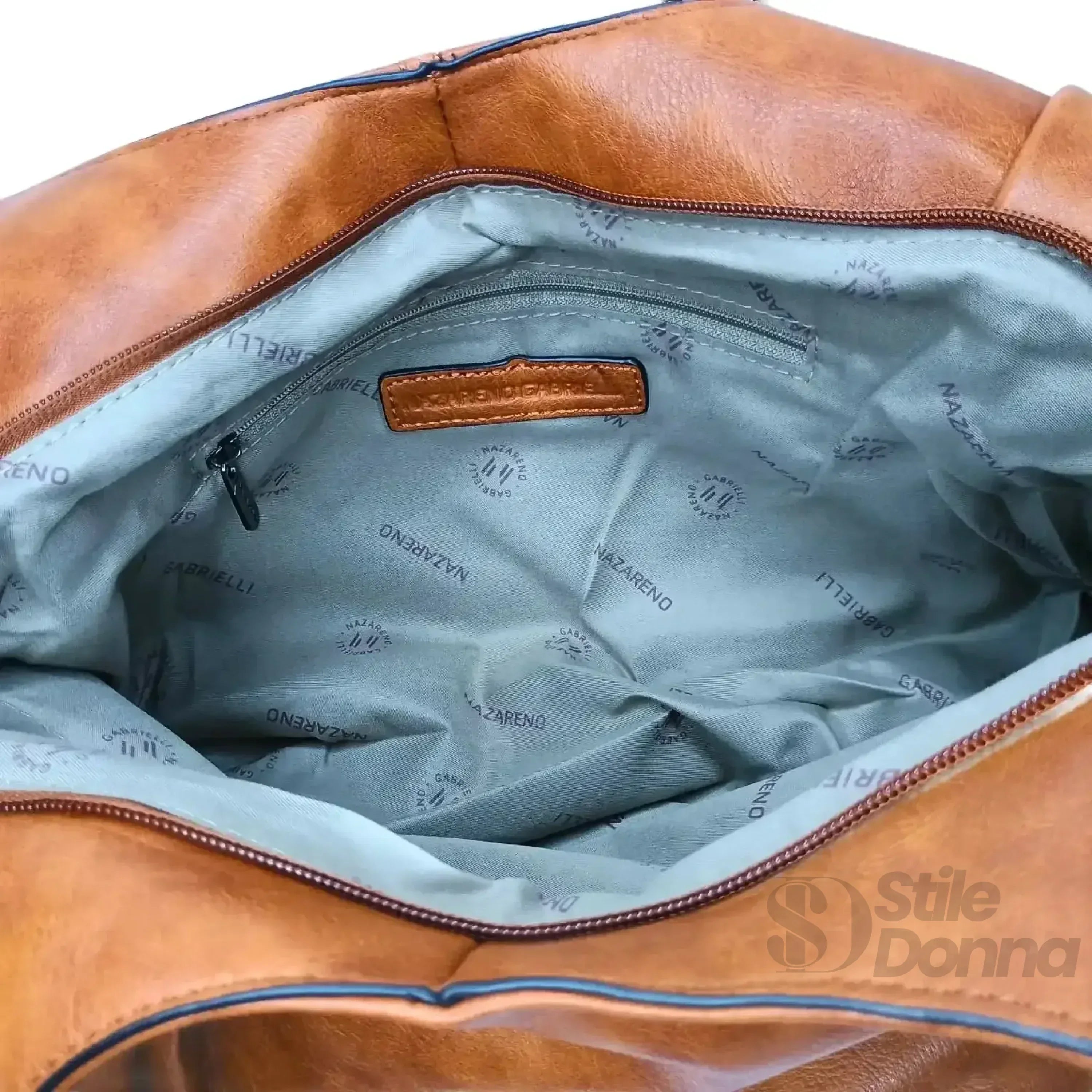 Borsa Hobo Shopping Bag Ecopelle Cuoio Con Fodera Interna In Tessuto Di Alta Qualità