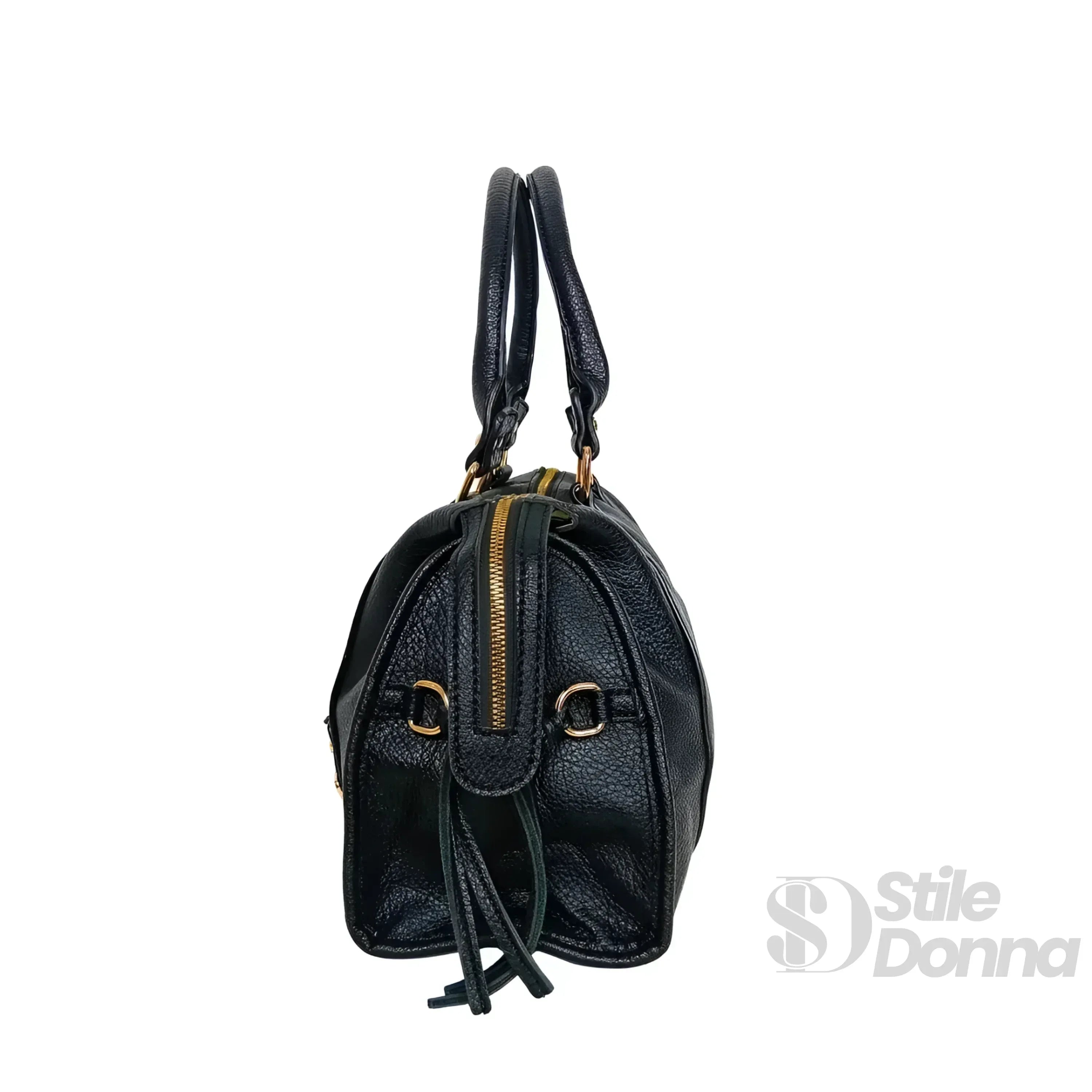 Borsa In Ecopelle Con Ferrure Dorata
