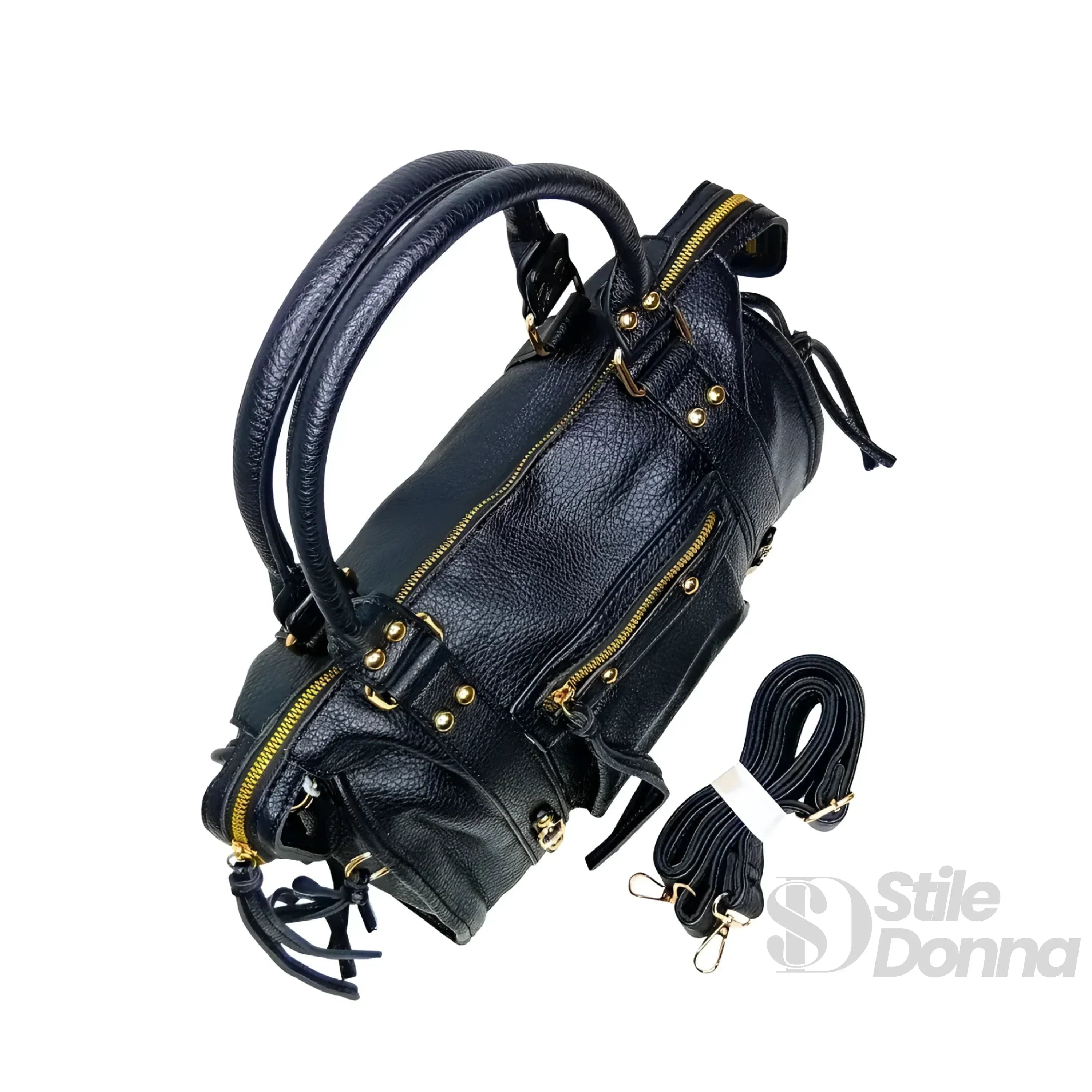 Borsa In Ecopelle Con Ferrure Dorata