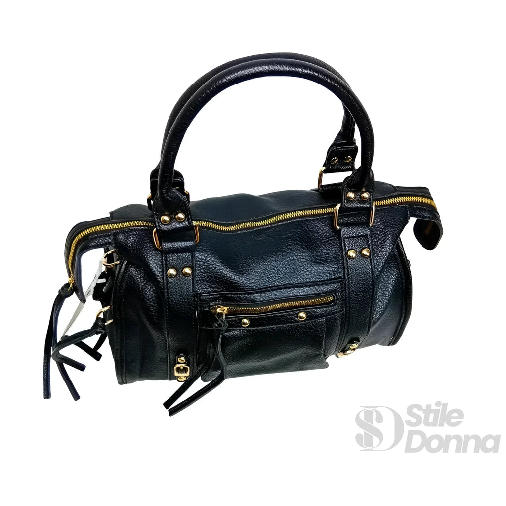 Borsa In Ecopelle Con Ferrure Dorata