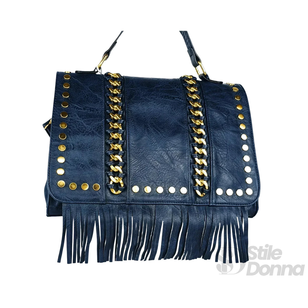 Borsa In Ecopelle Con Tracolla Removibile E Dettagli In Acciaio Dorato Per Uso Quotidiano