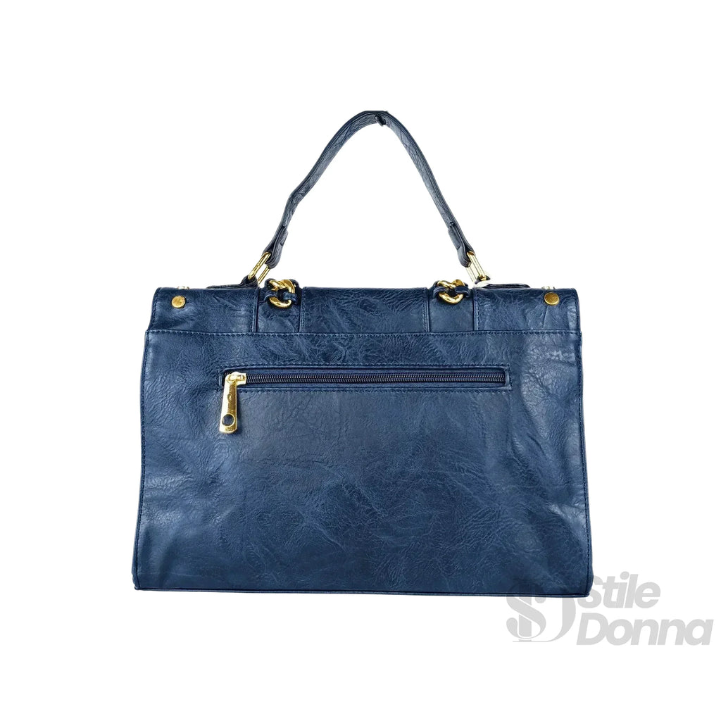 Borsa In Ecopelle Con Tracolla Removibile E Dettagli In Acciaio Dorato Per Uso Quotidiano