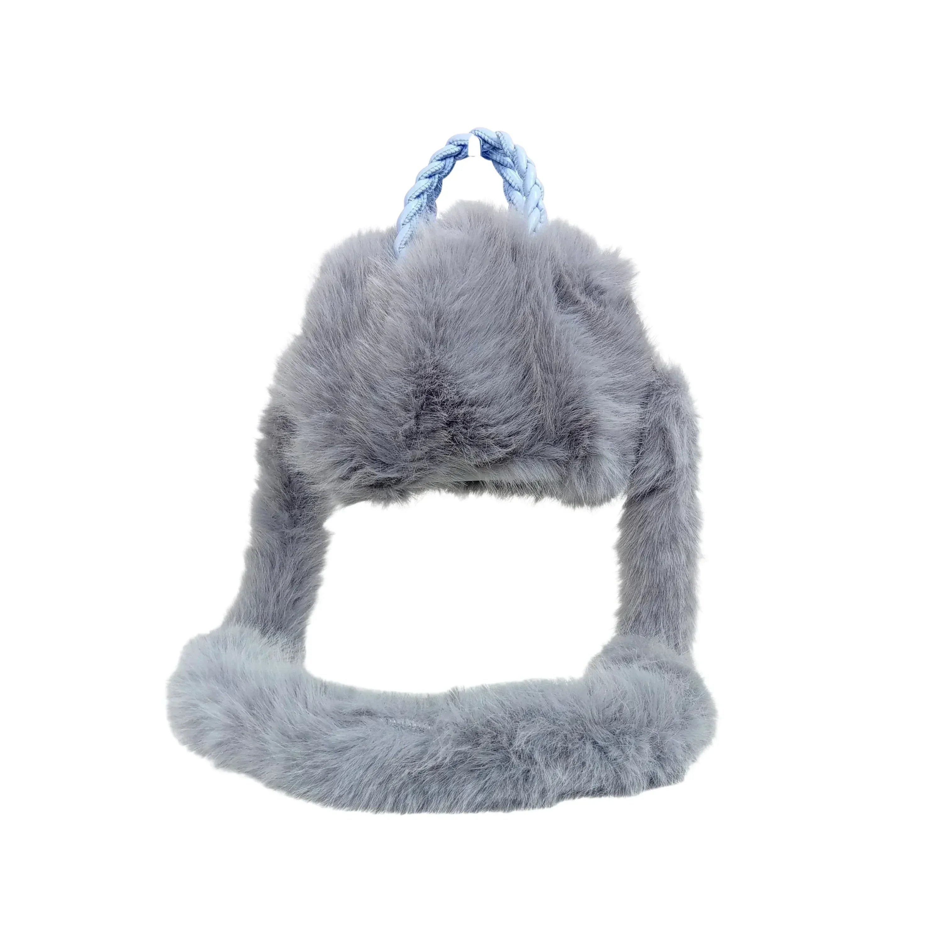 Borsa In Pelliccia Sintetica Con Manico E Chiusura A Cerniera, Altezza 16 Cm, Dimensioni Compatte