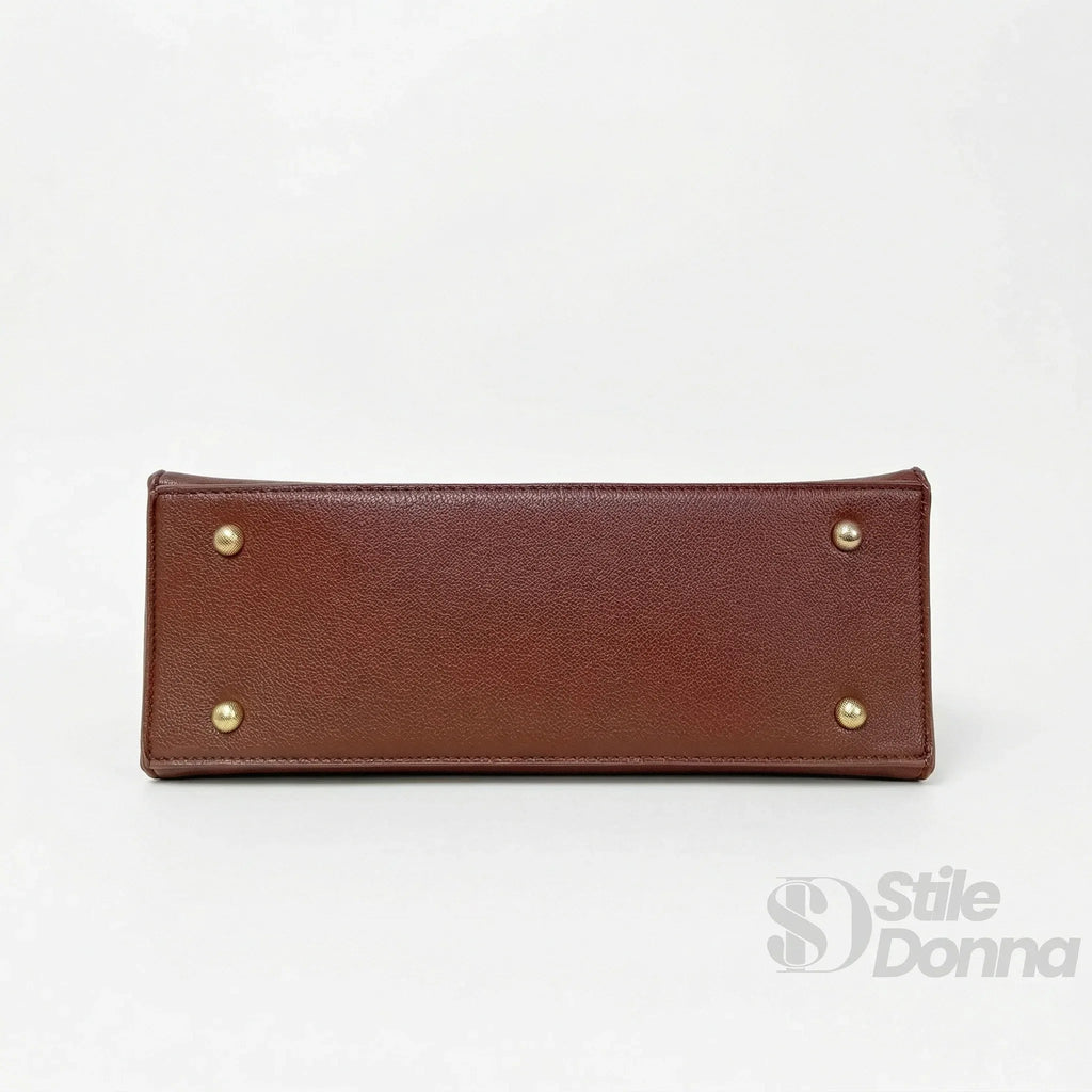 Borsa In Pelle PU Chiusura Quadrifoglio Metallo Oro Interno Microfibra Antistrappo