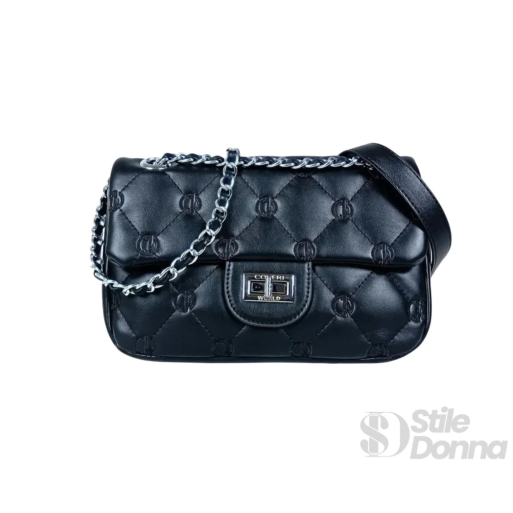 Borsa In Pelle PU Con Tracolla A Catena Argento, Versatile Per Quotidiano E Occasioni