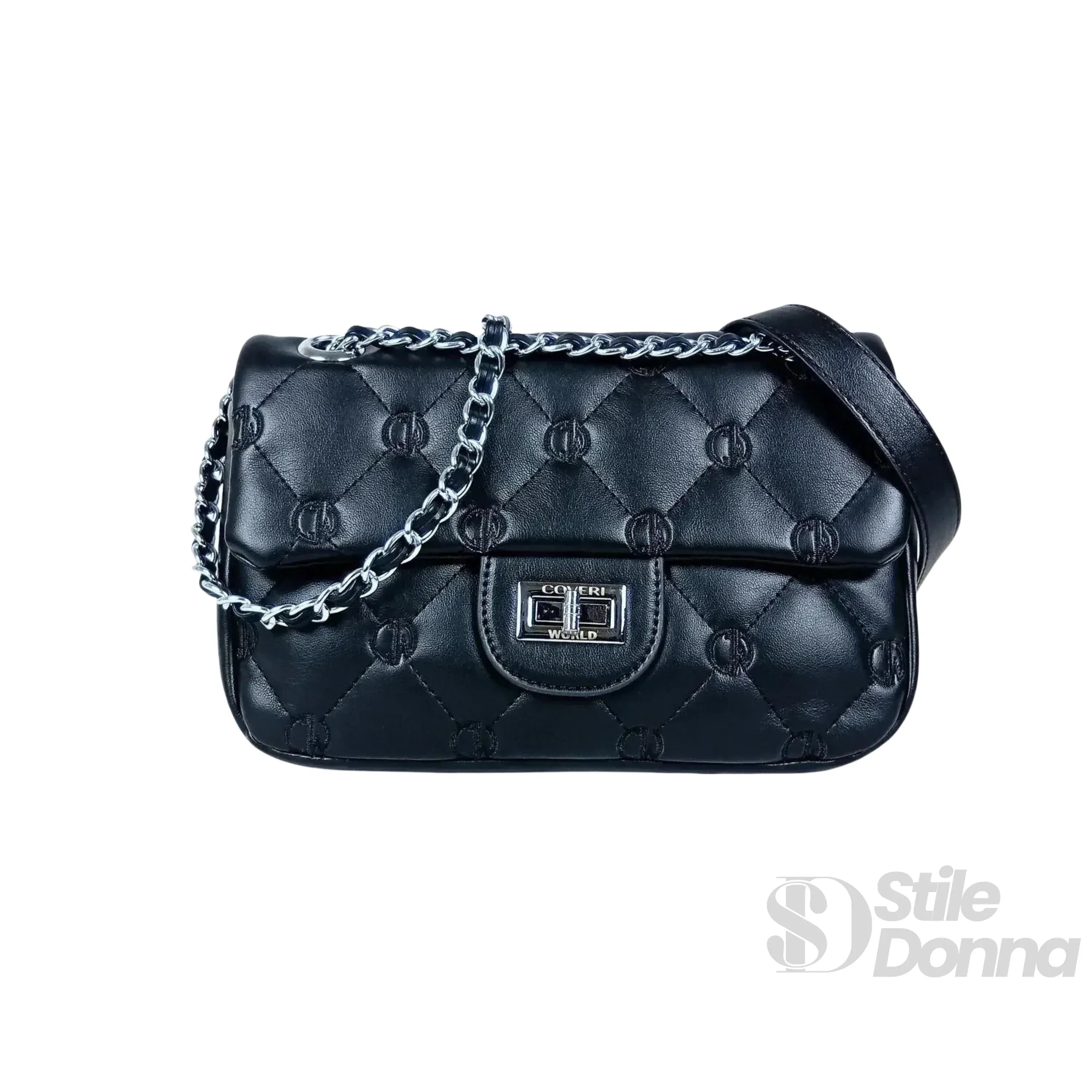 Borsa In Pelle PU Con Tracolla A Catena Argento, Versatile Per Quotidiano E Occasioni