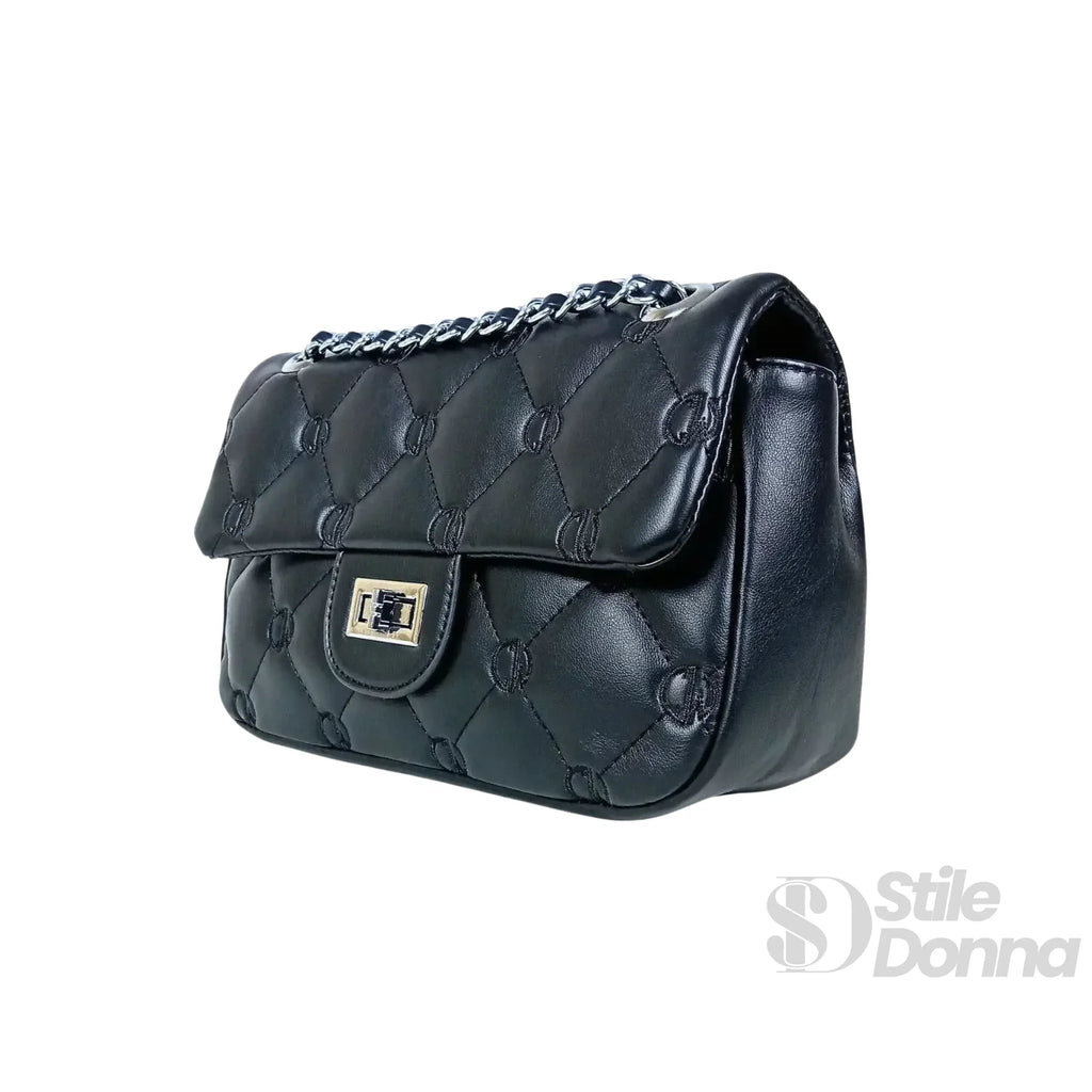 Borsa In Pelle PU Con Tracolla A Catena Argento, Versatile Per Quotidiano E Occasioni