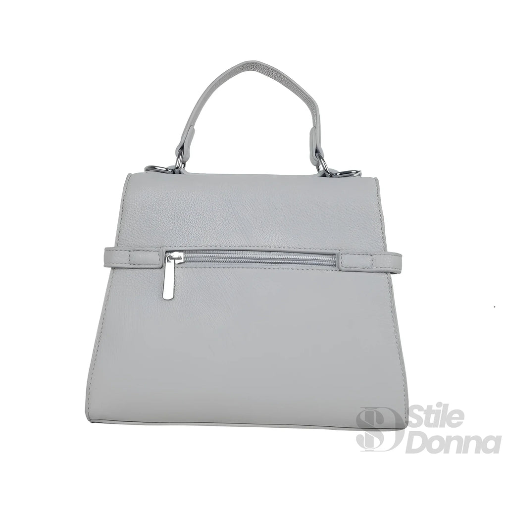 MS-1724 Borsa In Pelle PU Con Tracolla Rimovibile, Colore Argento, Fodera In Microfibra